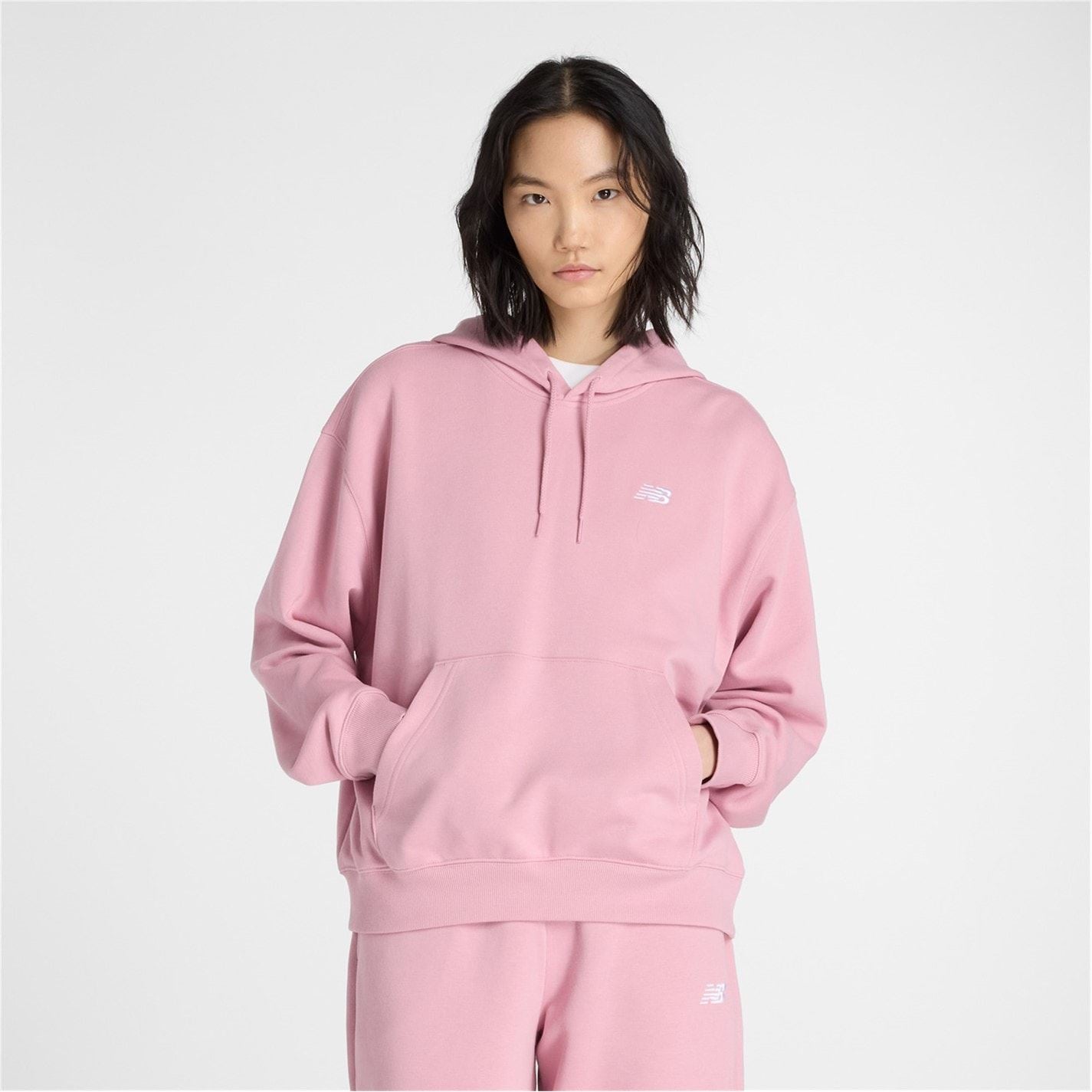 New Balance Terry Relaxed Fit Kangaroo Pocket Hooded Neck Sweatshirt