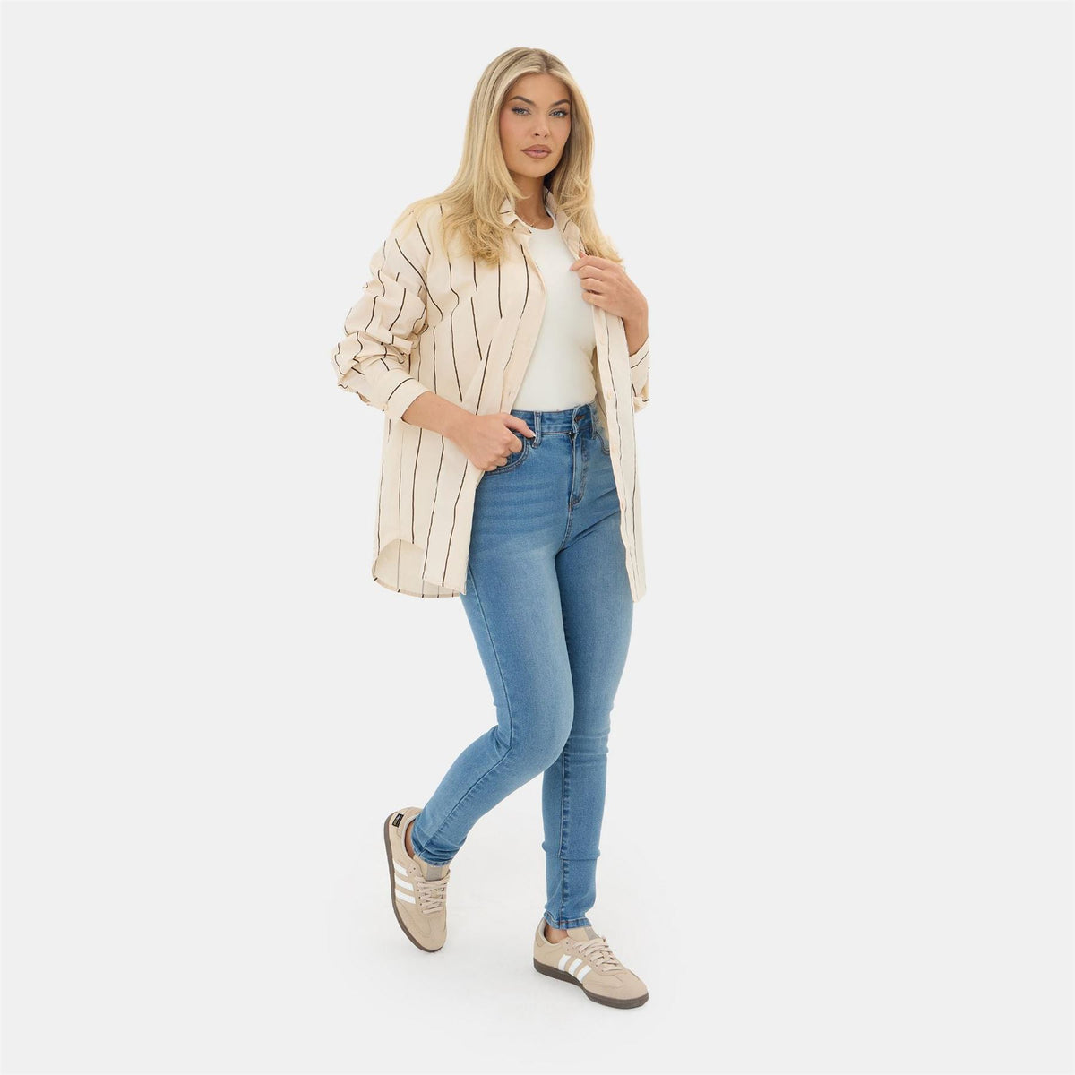 I Saw It First Striped Poplin Oversized Shirt
