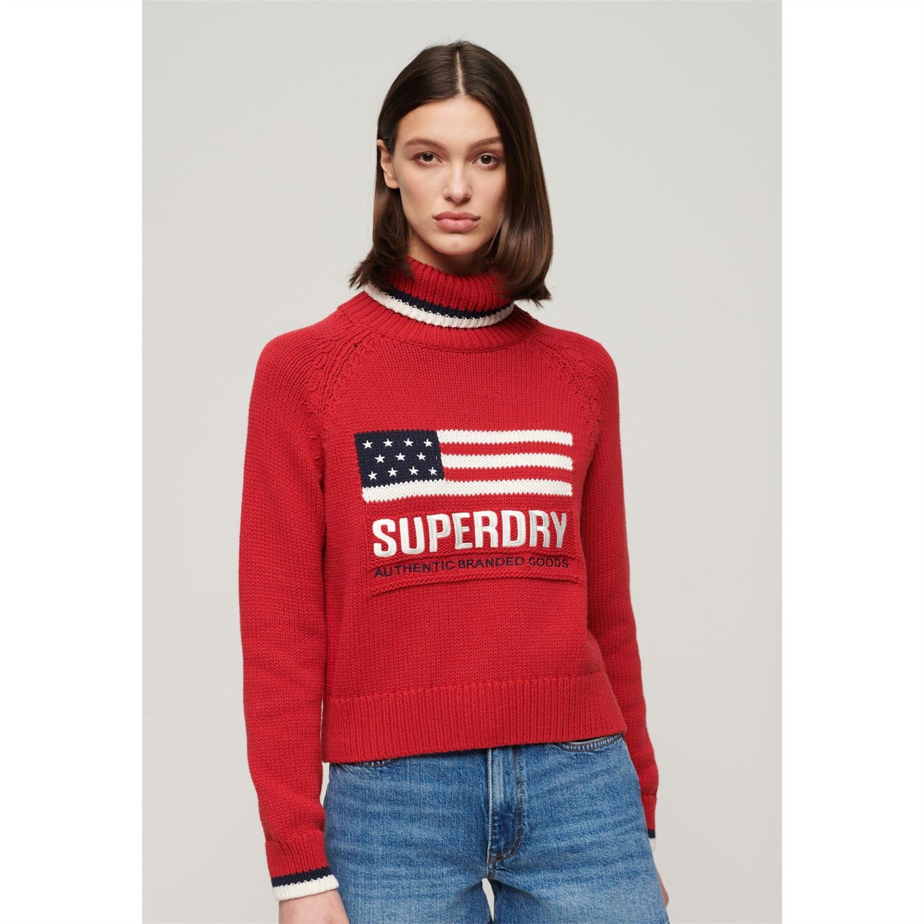 Superdry Americana Roll Knitted Crew Neck Jumper