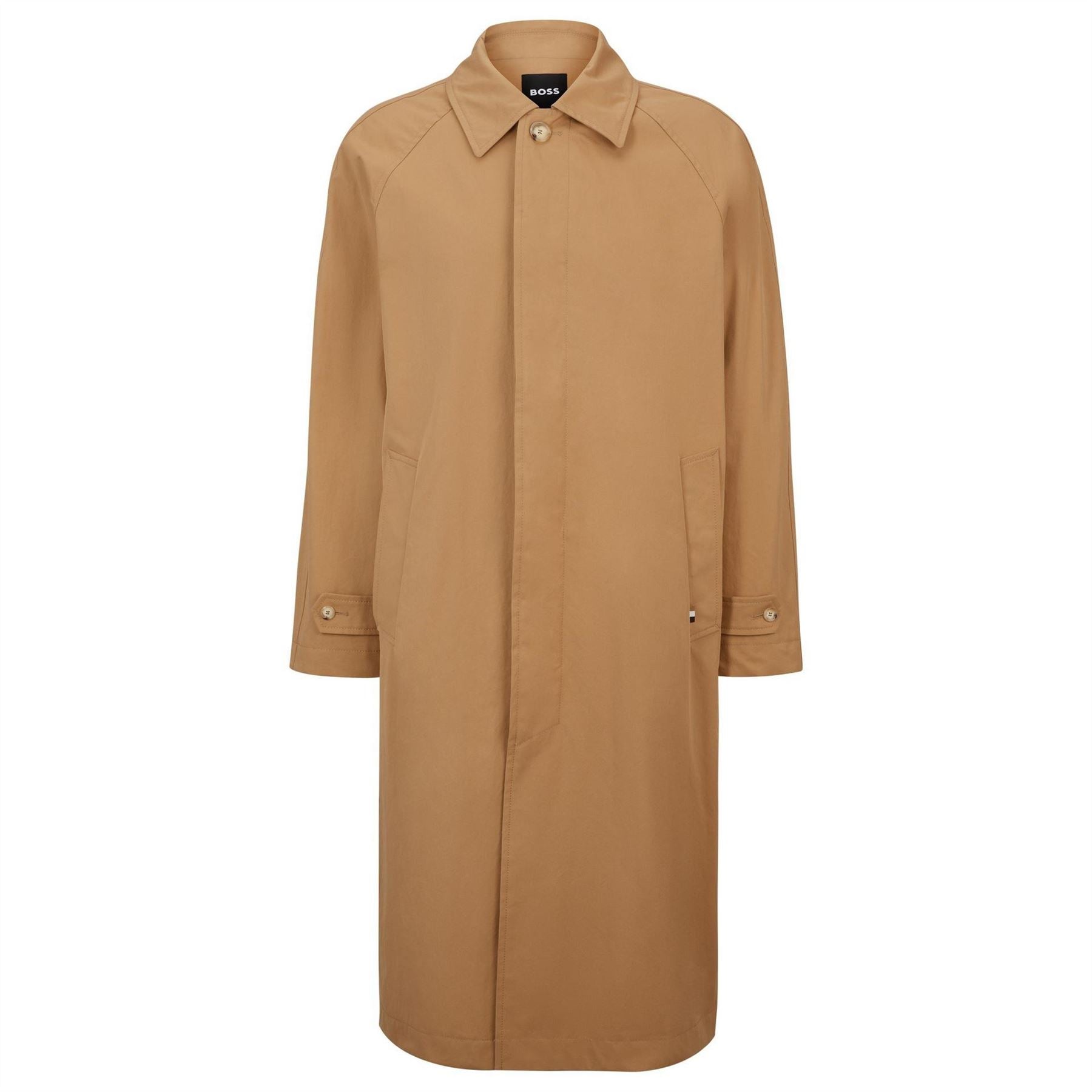 Boss Solid Patterned Regular Fit Overcoat
