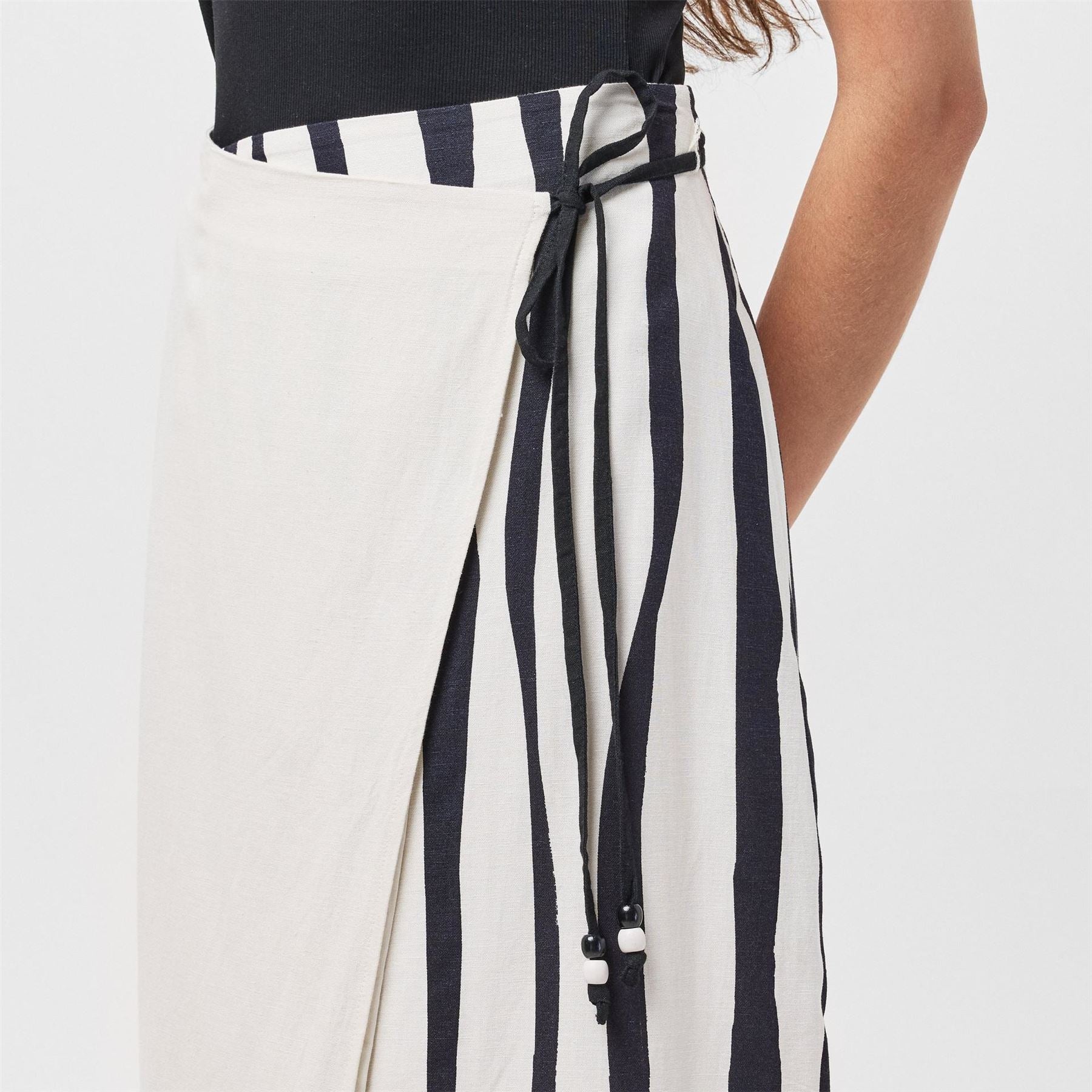 French Connection Genevieve Maxi Stripe Patterned Wrap Skirt