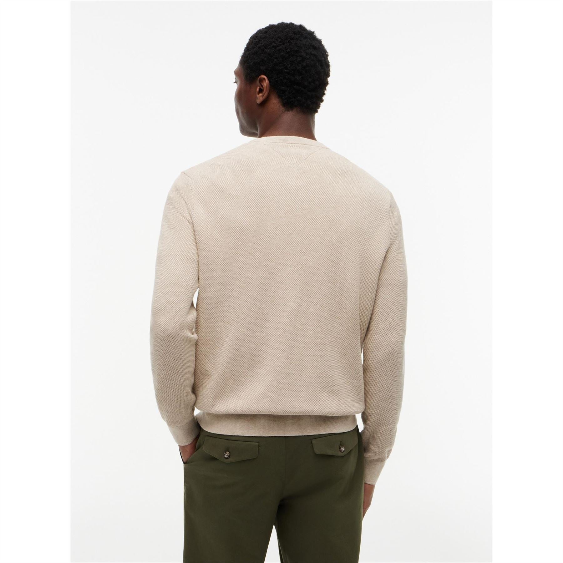 Tommy Hilfiger Crew Neck Ribbed Collar Long Sleeve Sweater