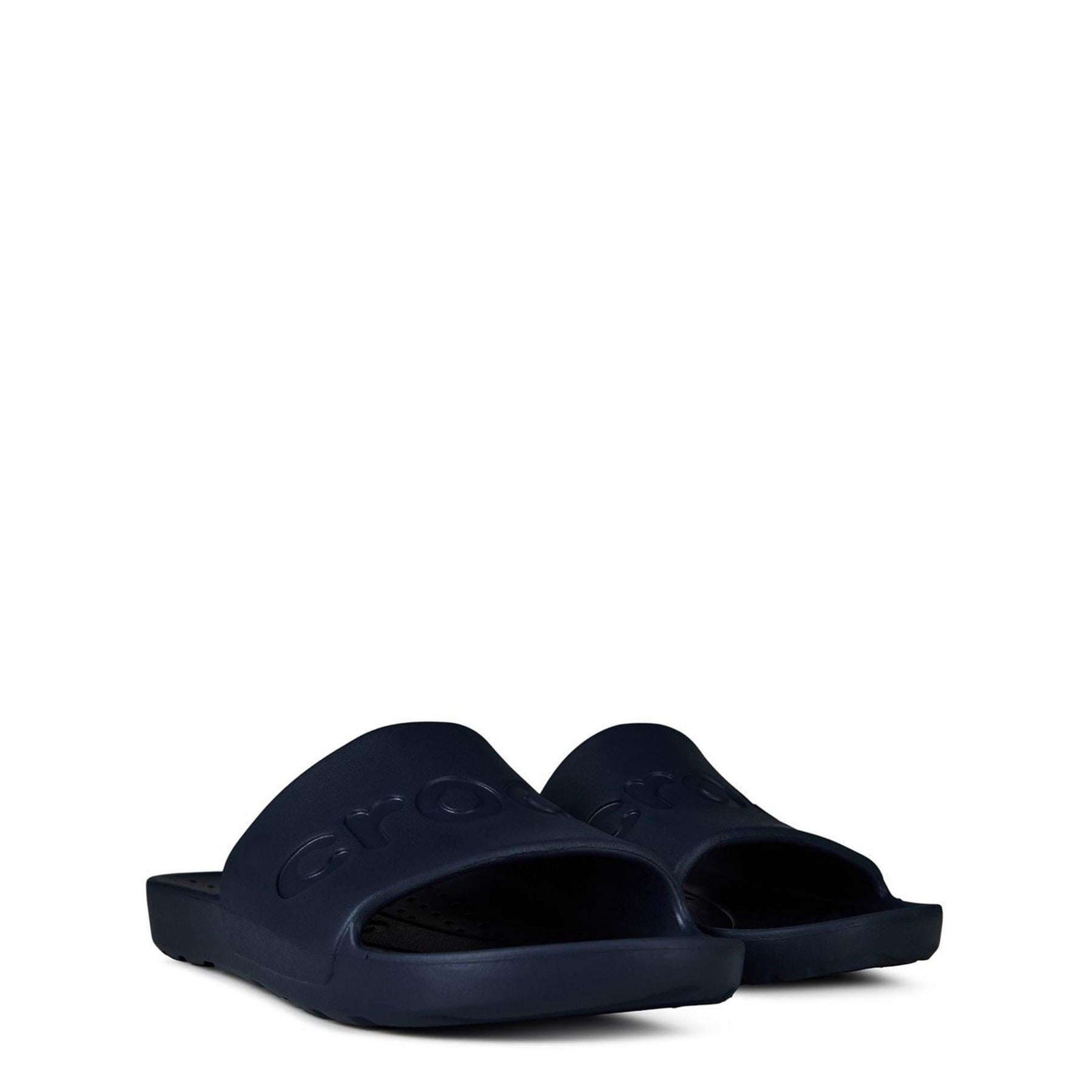 Crocs Logo Print Open Toe Flat Heel Slides
