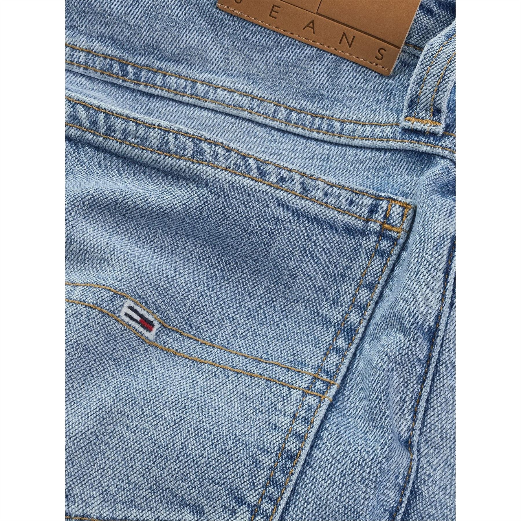 Tommy Jeans Denim Bermuda Shorts Solid Patterned