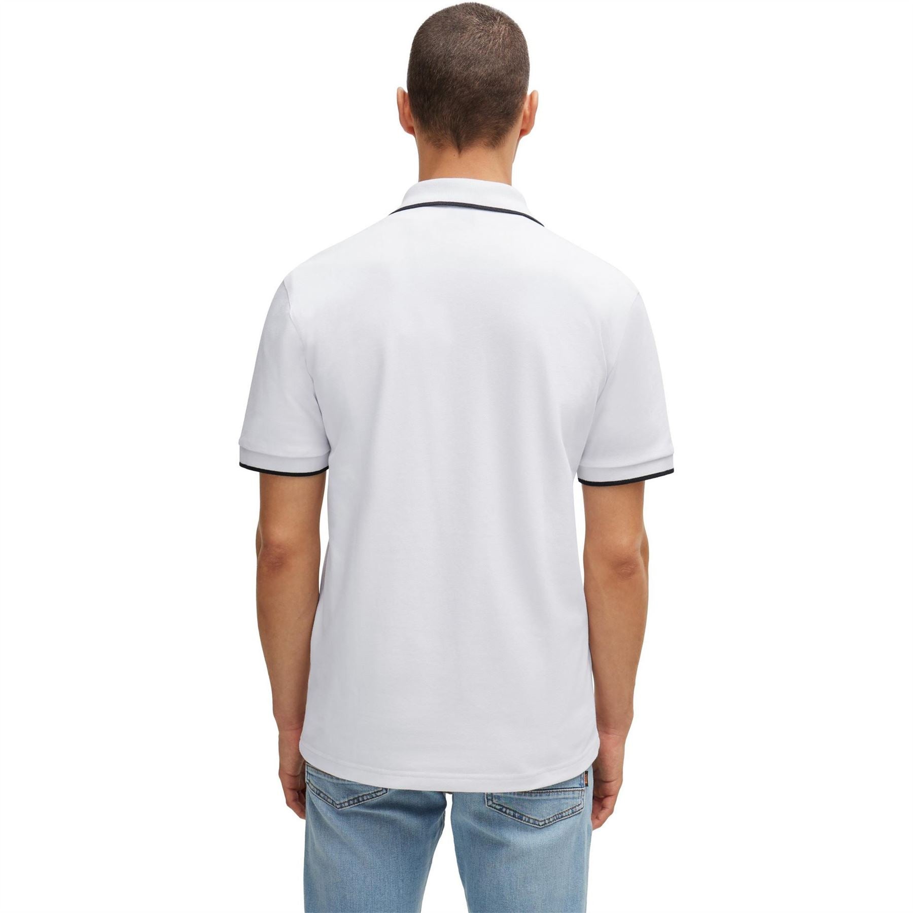 Boss Orange Pique Short Sleeve Polo Shirt With Logo Detail
