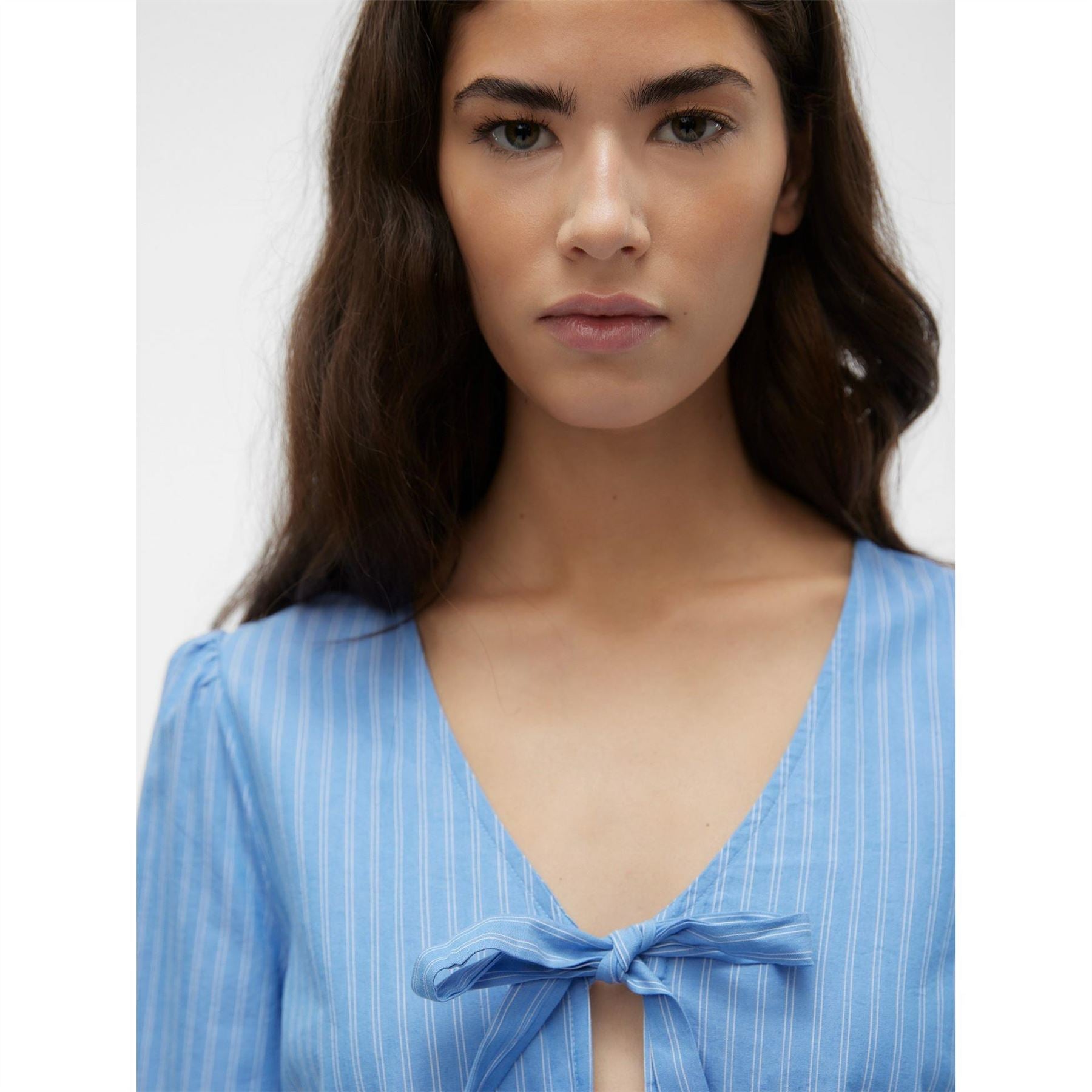 Vero Moda Gili Tie Relaxed Fit V Neck Blouse