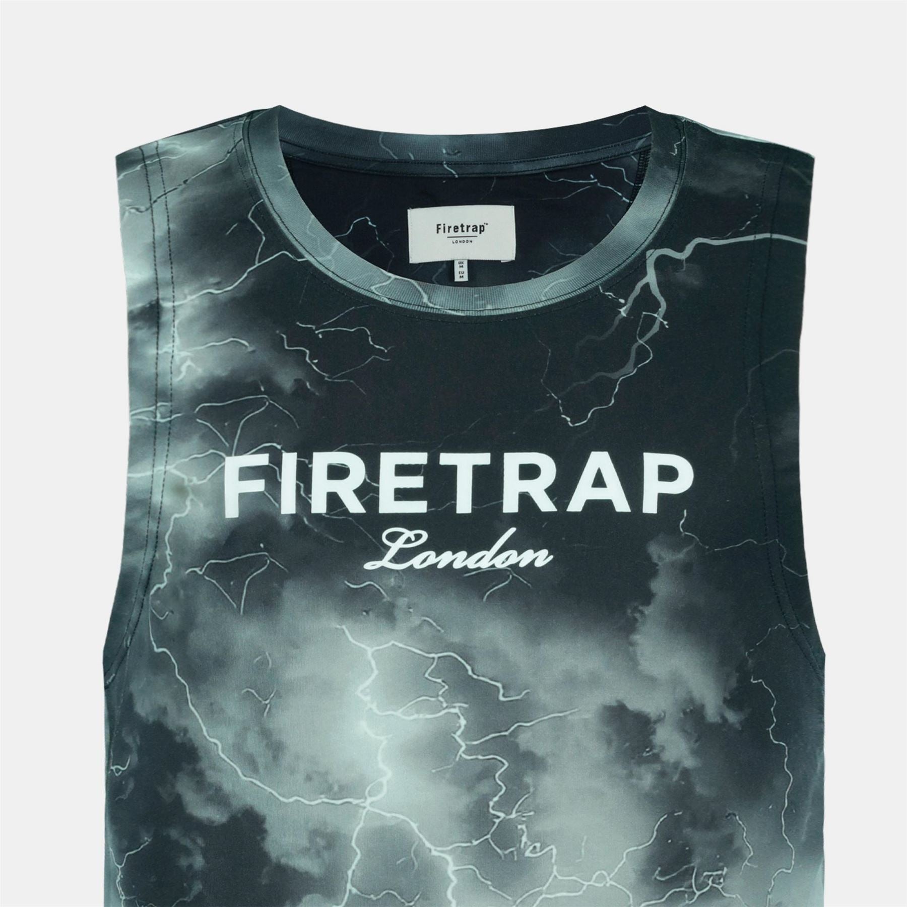 Firetrap Sub Lightning Print Cotton Muscle Vest