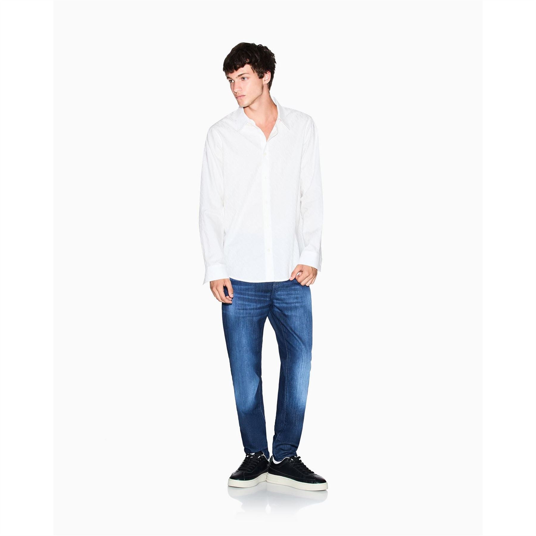 Armani Exchange Exchange Collared Neck Long Sleeve Shirt