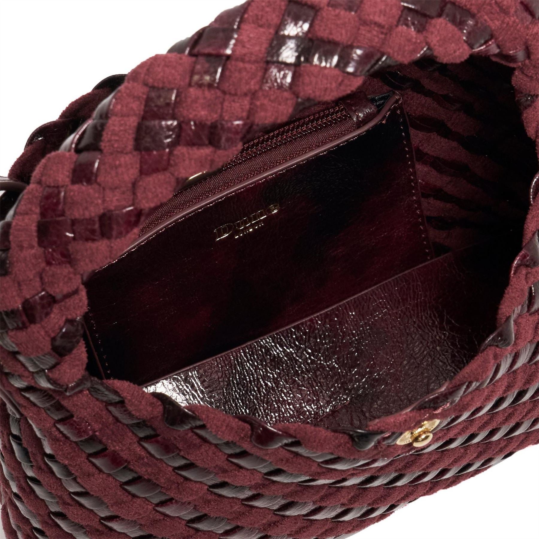 Dune London Dinkydeliberate Basket Weave Hobo Bag with Chain