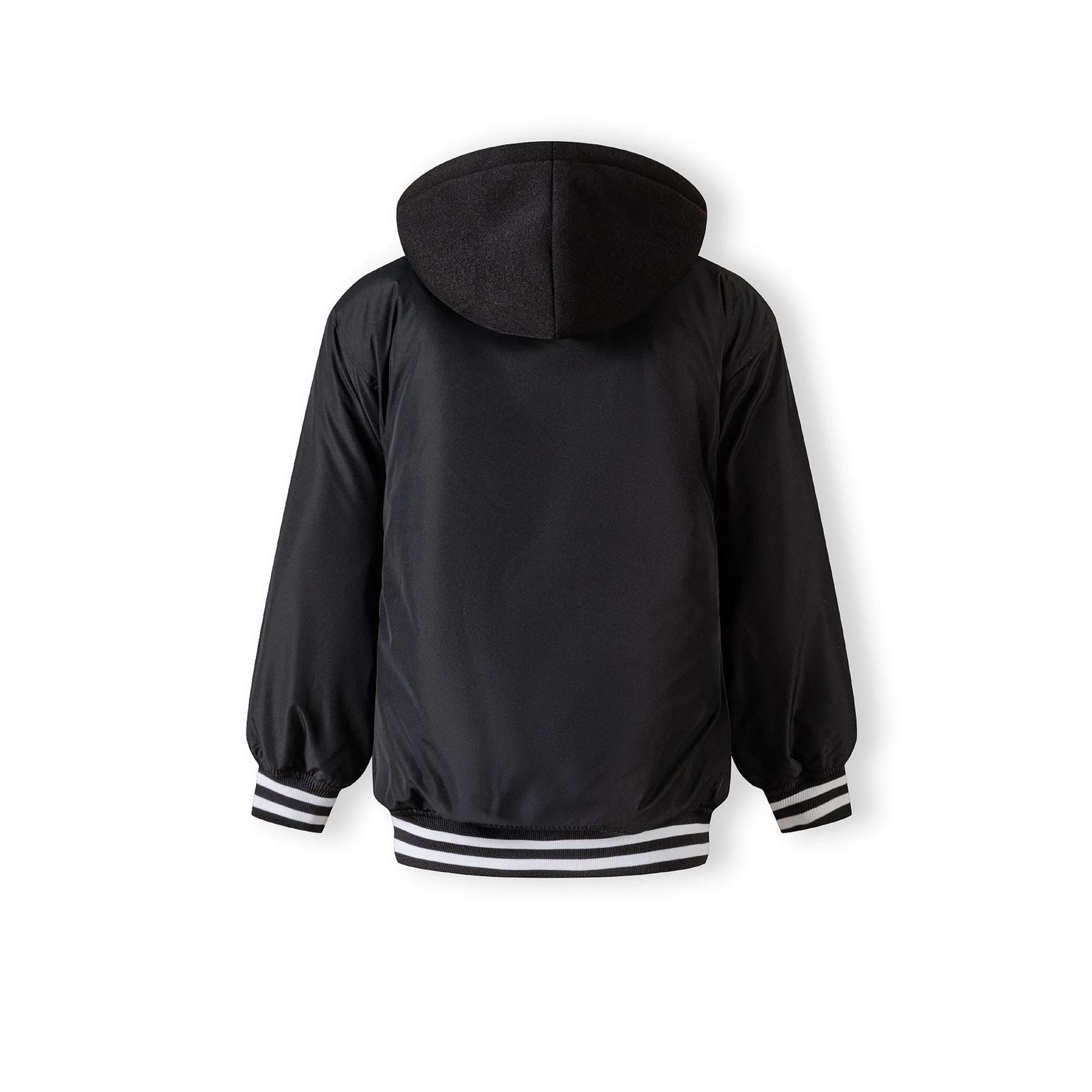 Minoti Boys Baseball Style Jacket Detachable Hood Black
