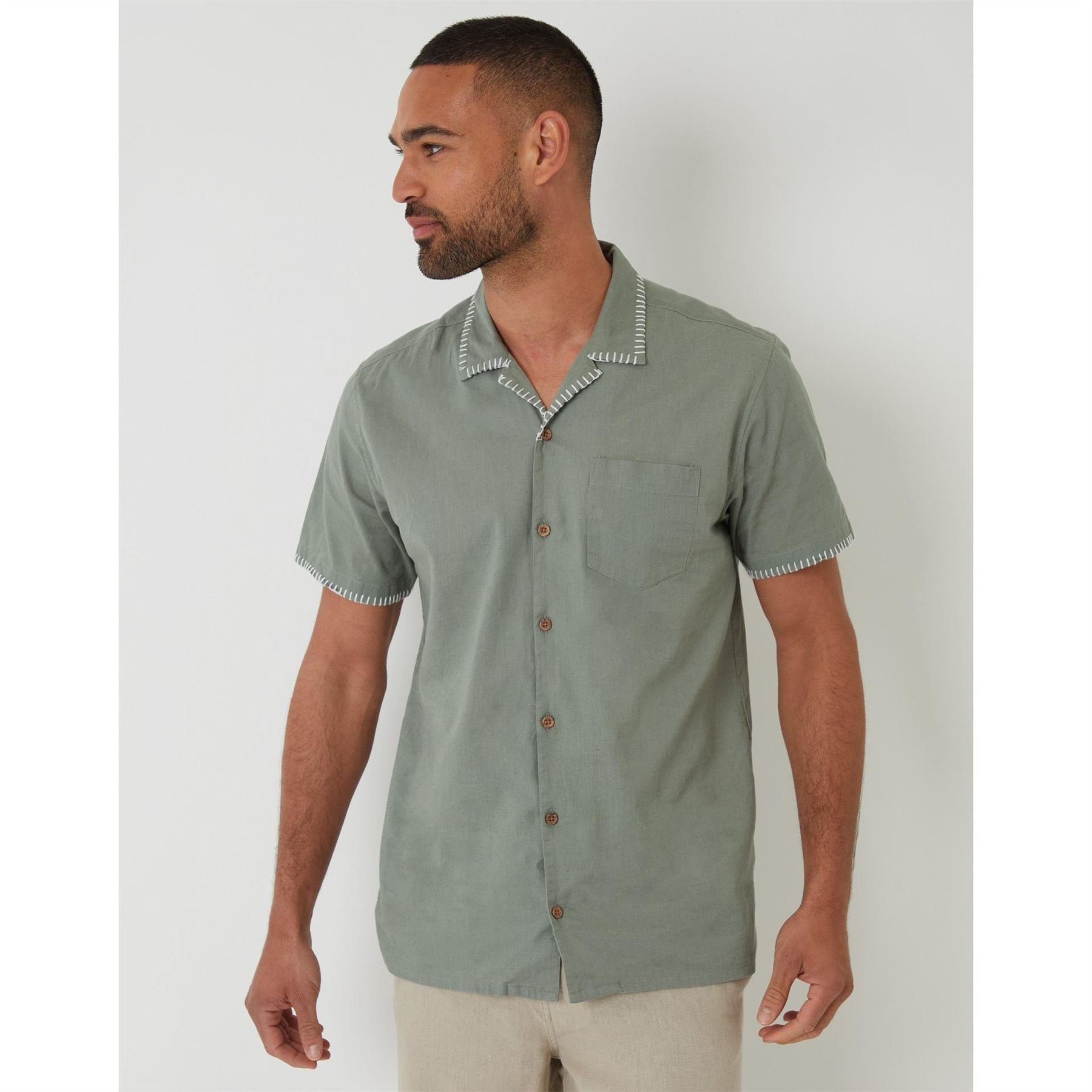 Threadbare Burnley Regular Fit Short Sleeve Shirt