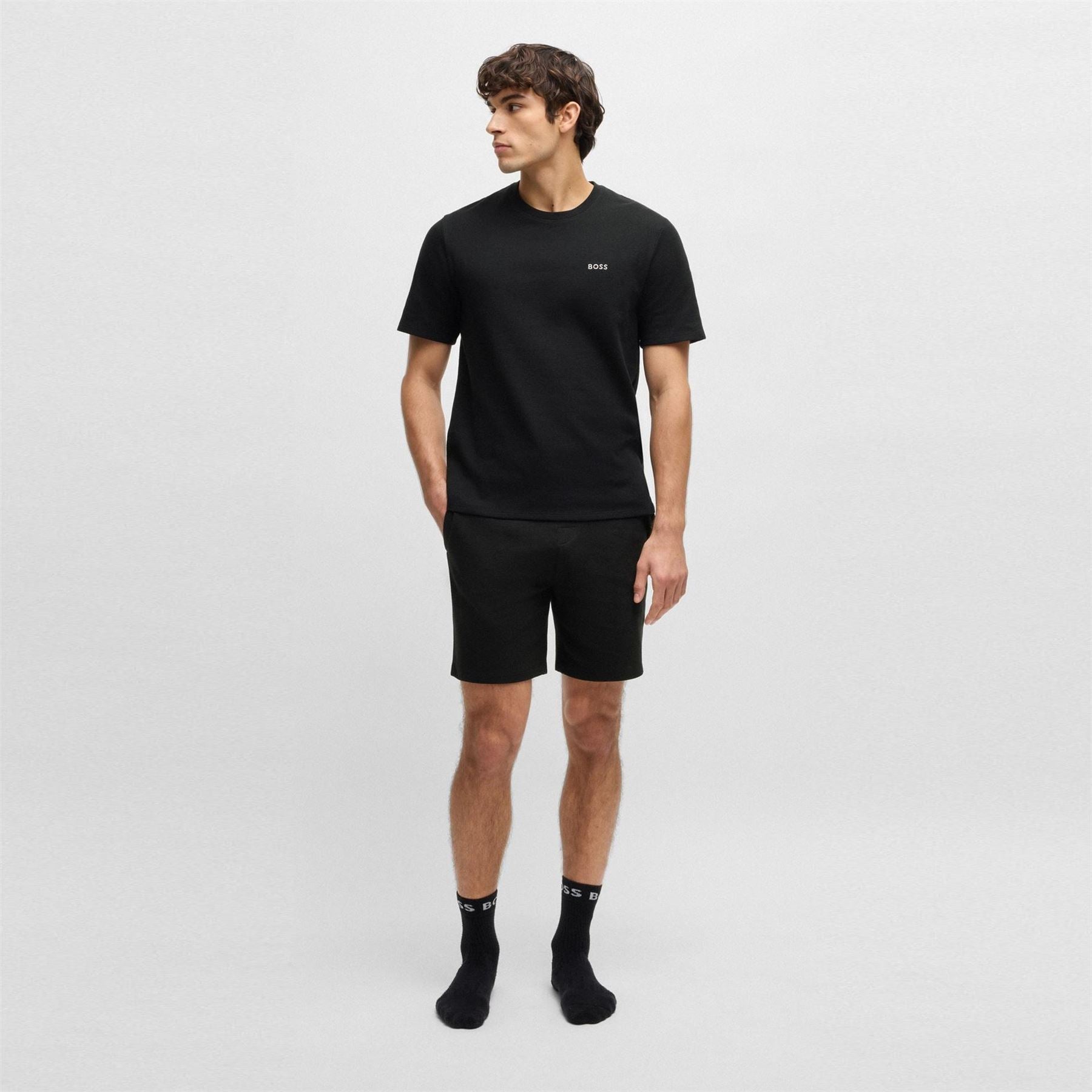 Boss Embroidered Waffle Pyjama Shorts