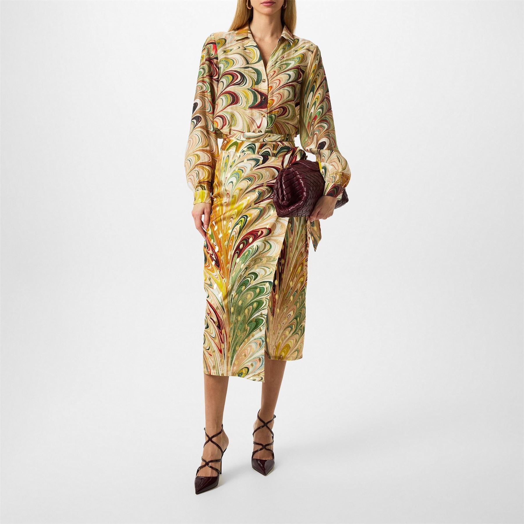 Never Fully Dressed Marble Miley Long Sleeve Patterned Shirt
