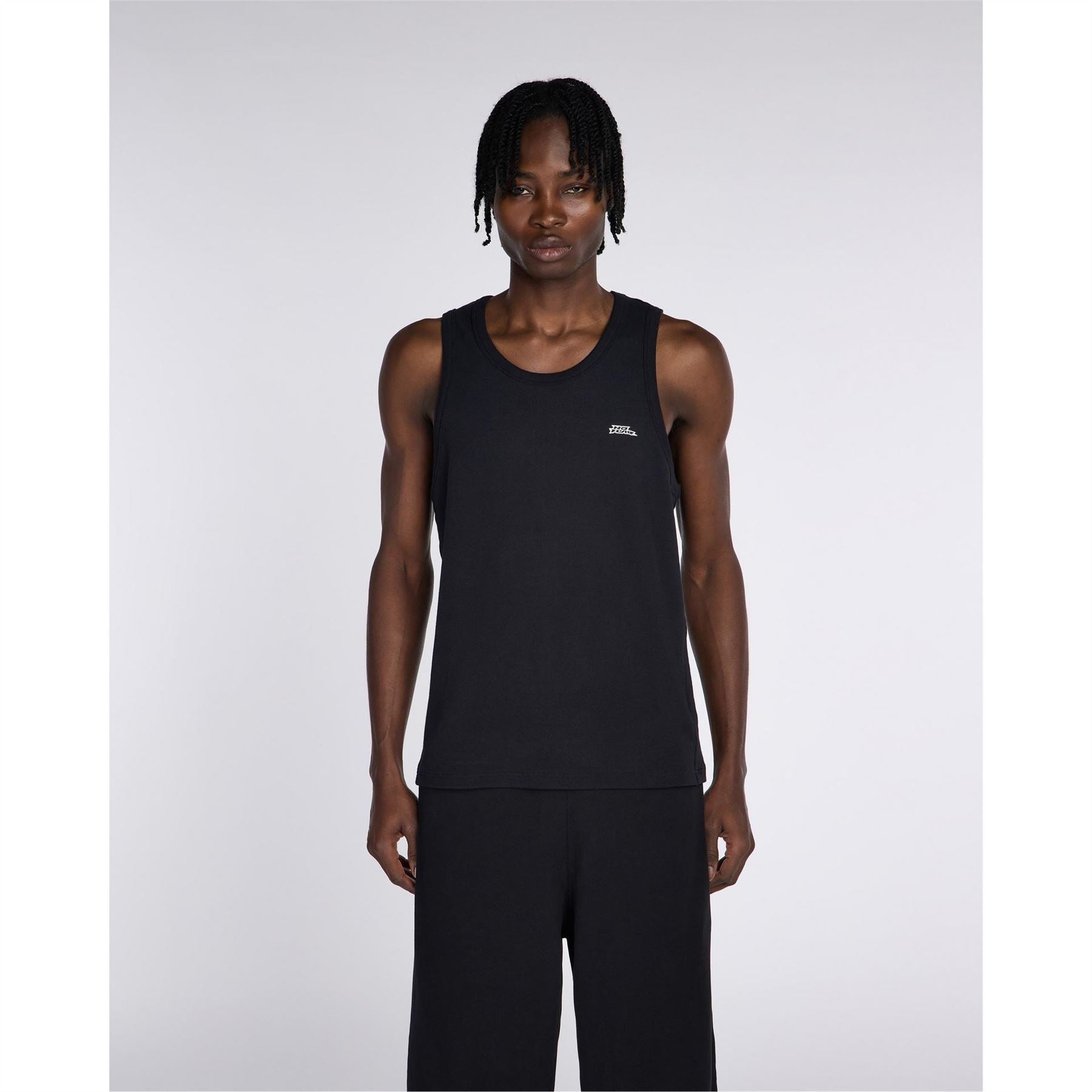 No Fear Rib Cotton Sleeveless Crew Neck Tank Vest