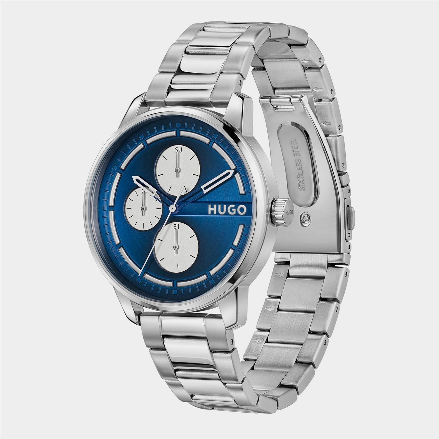 Hugo Stamp 44mm Multifunction Watch Mens