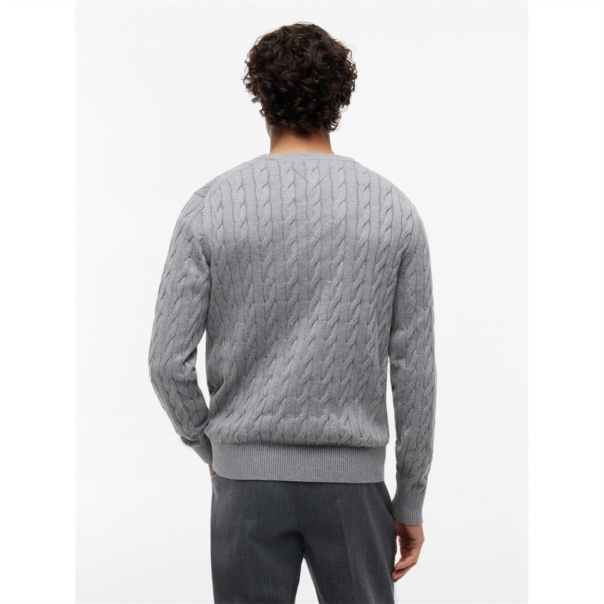Tommy Hilfiger Cable Knit Cotton Crew Neck Jumper