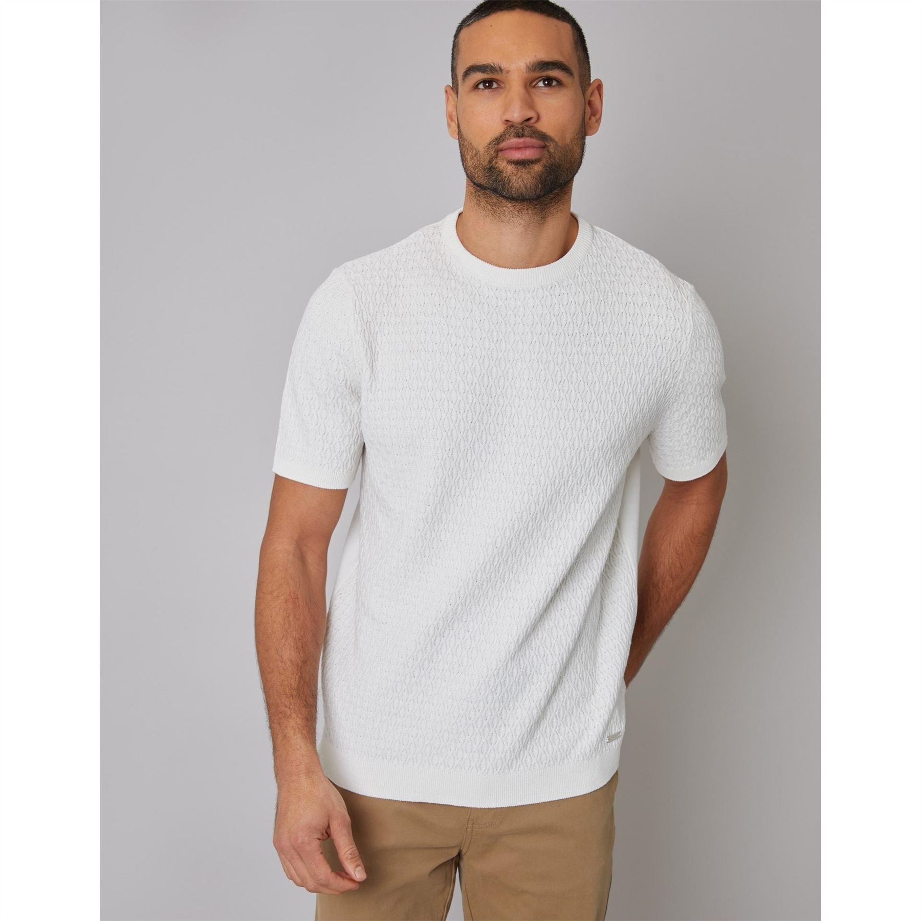 Threadbare Crew Neck Ribbed Collar Short Sleeve T-Shirt