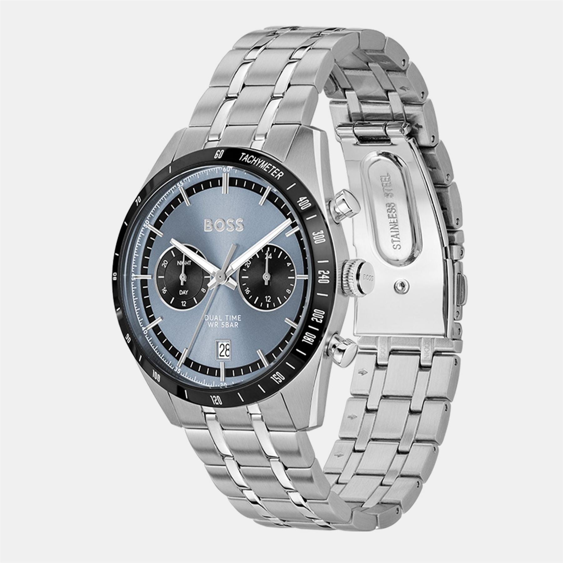 Boss Tourmaster Racing Steel Bracelet Analogue Watch