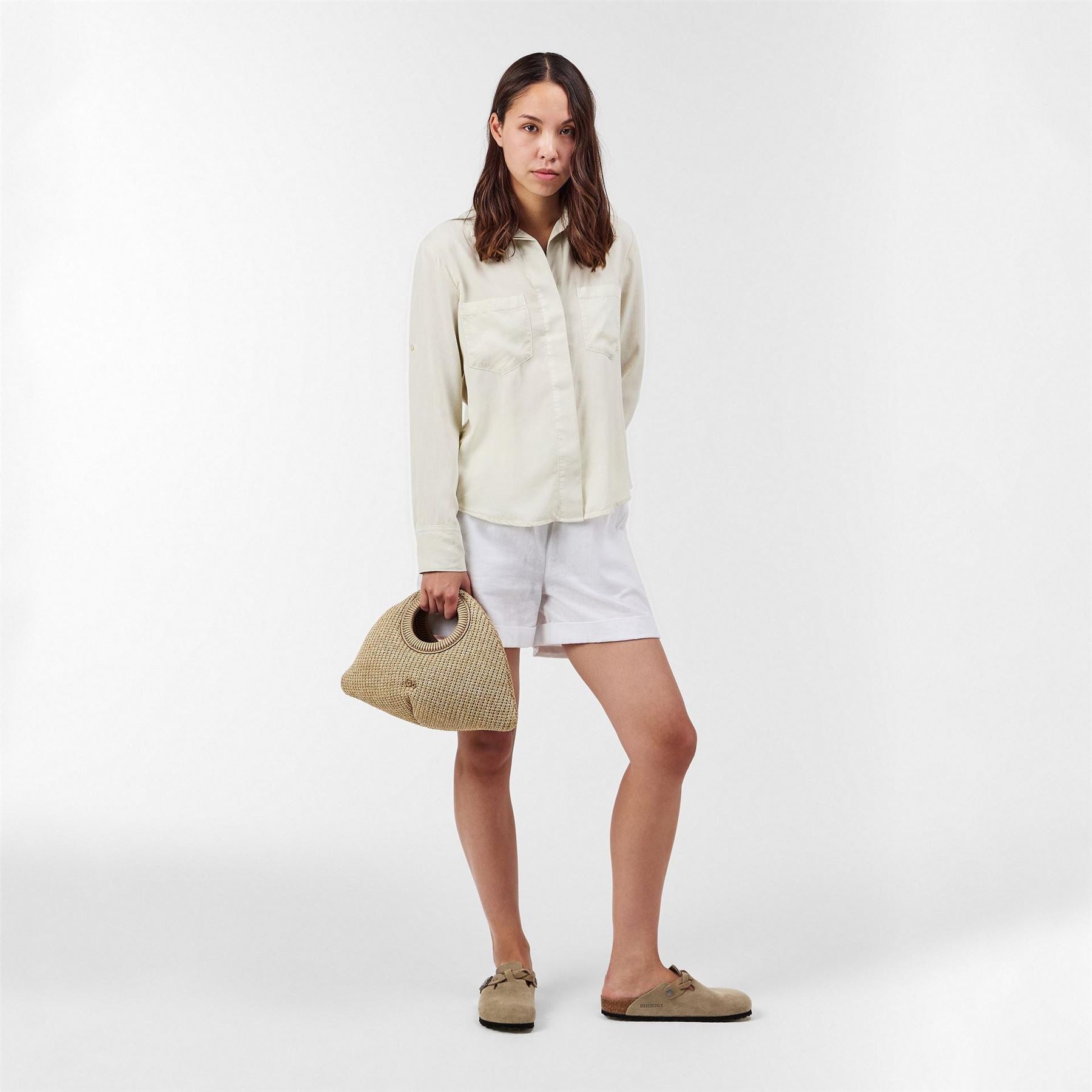 Bella Dahl Back Slit Relaxed Fit Three Quarter Sleeve Shirt