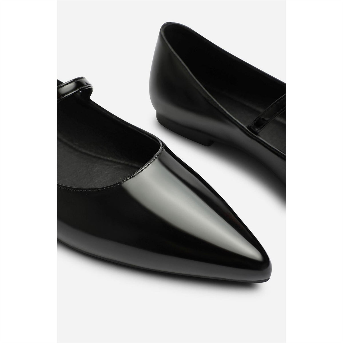 Wheres That From Pointed Toe Mary Jane Front Strap Ballet Flats