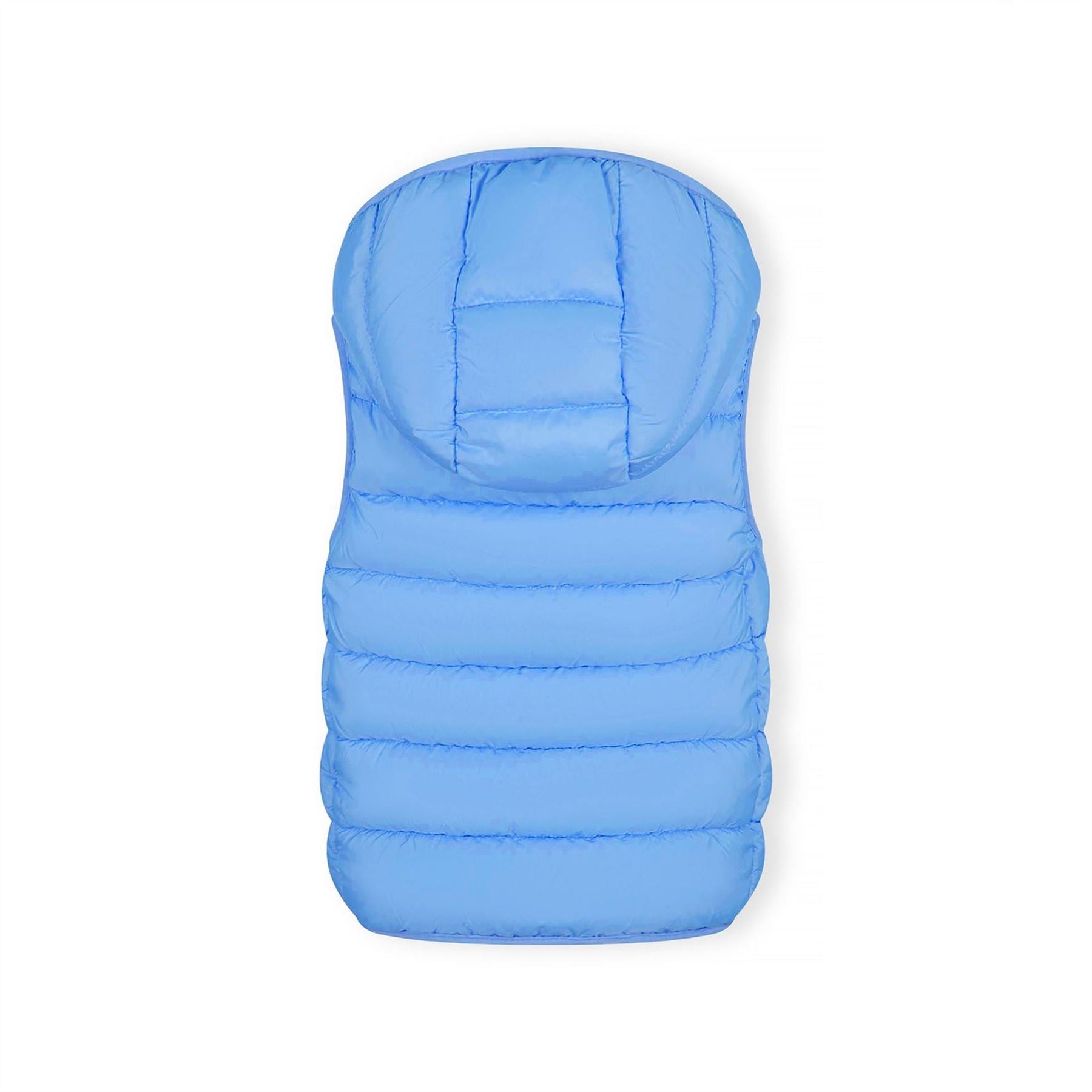 Minoti Girls Quilted Gilet With Full Zip And Detachable Hood Light Blue