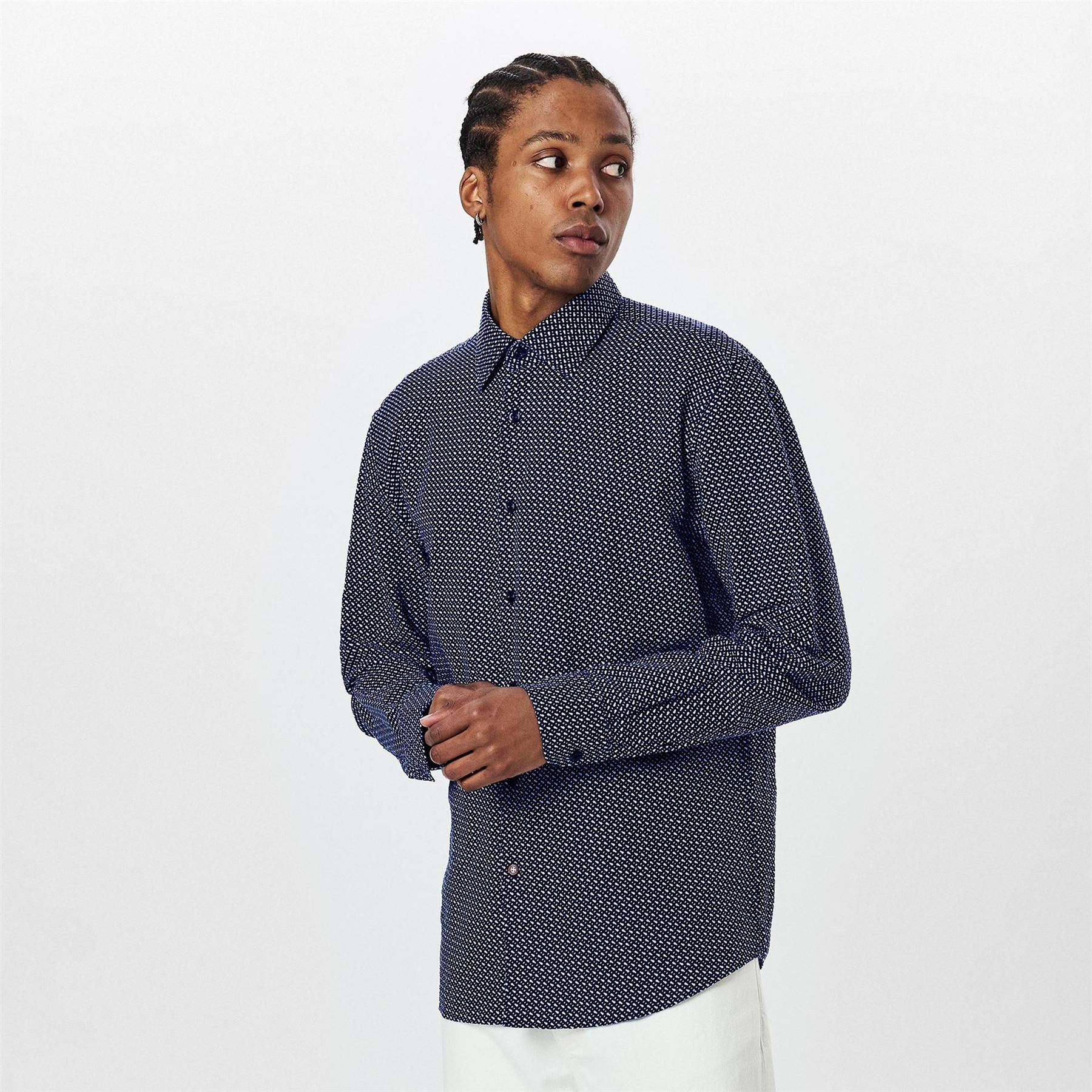 Boss Hbb Chal Kent Patterned Short Sleeve Shirt
