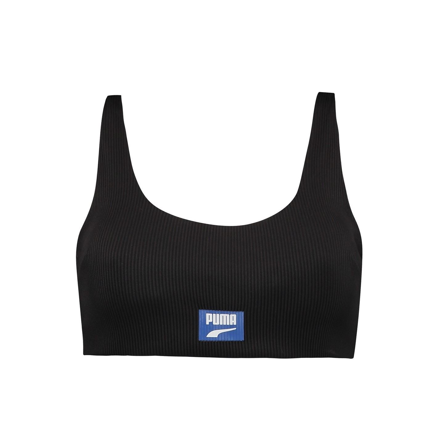 Puma Womens Ribbed Scoop Neck Bikini Top