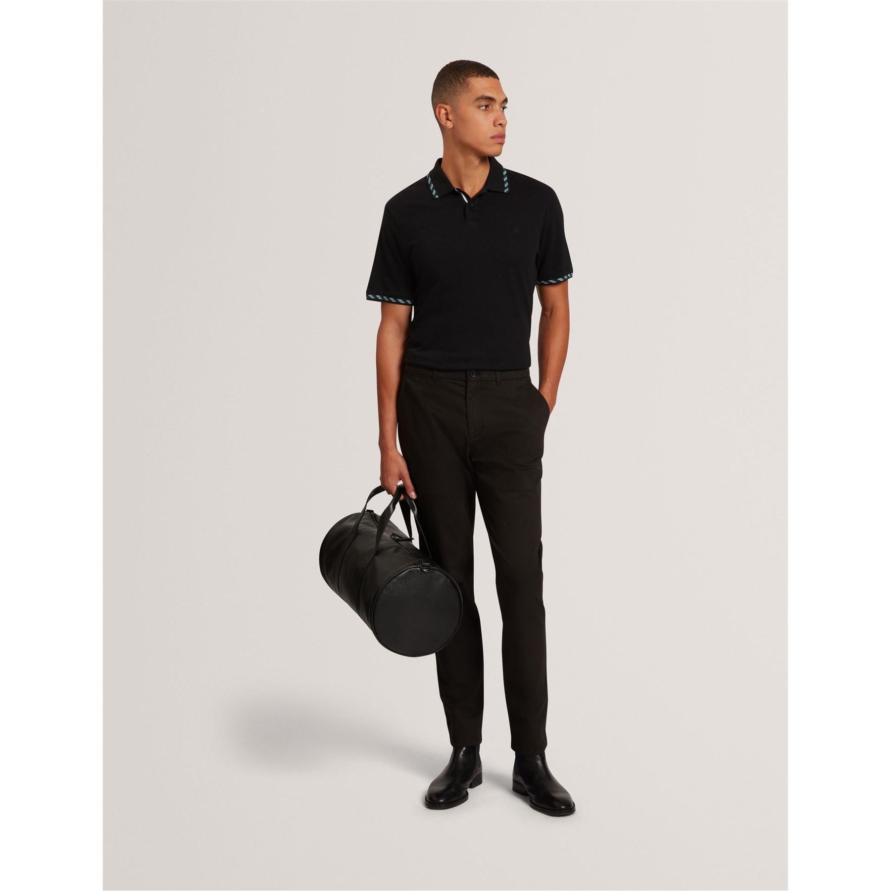 Ted Baker Jacquard Collared Neck Short Sleeve Polo Shirt