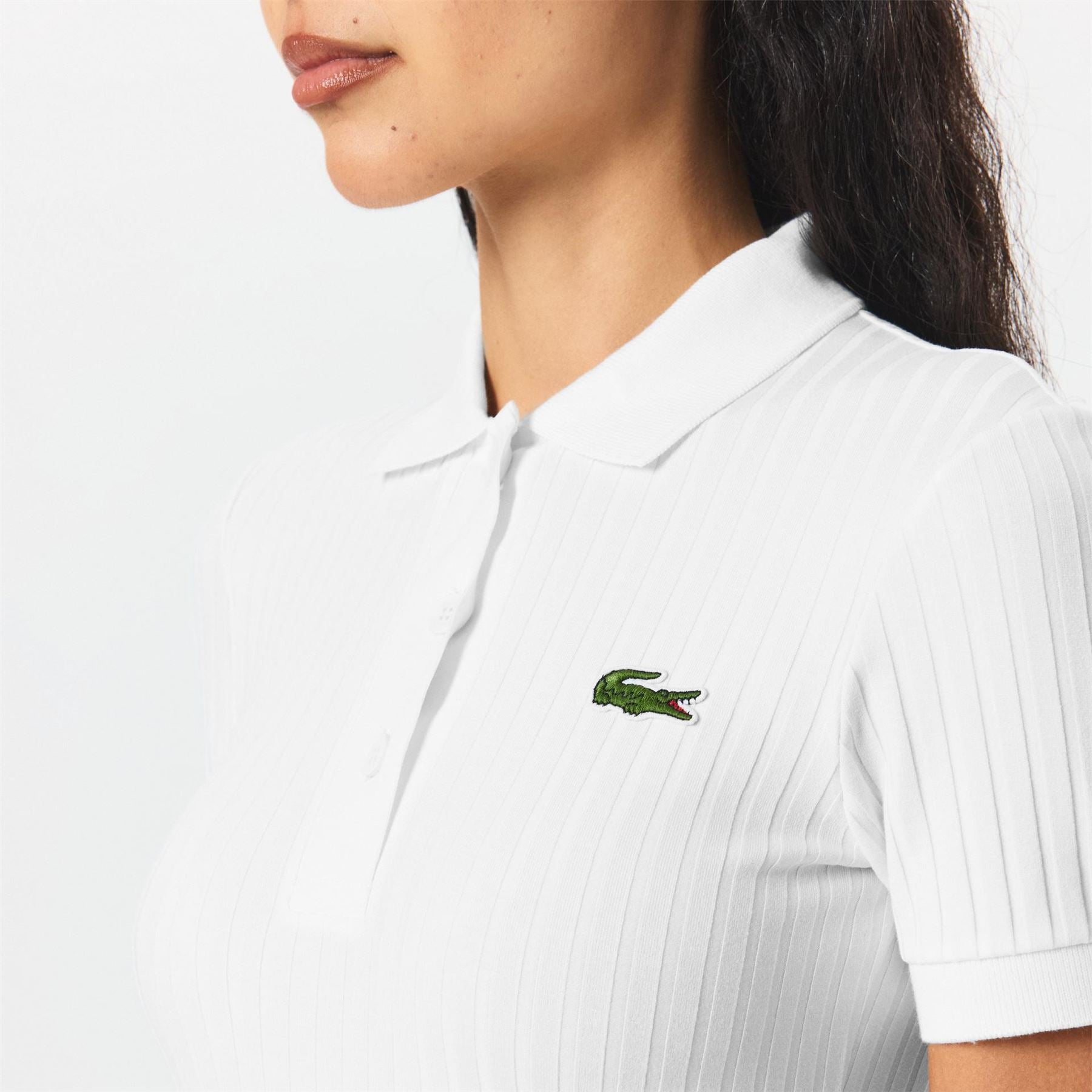 Lacoste Ef9129 Collared Neck Midi T-Shirt Dress