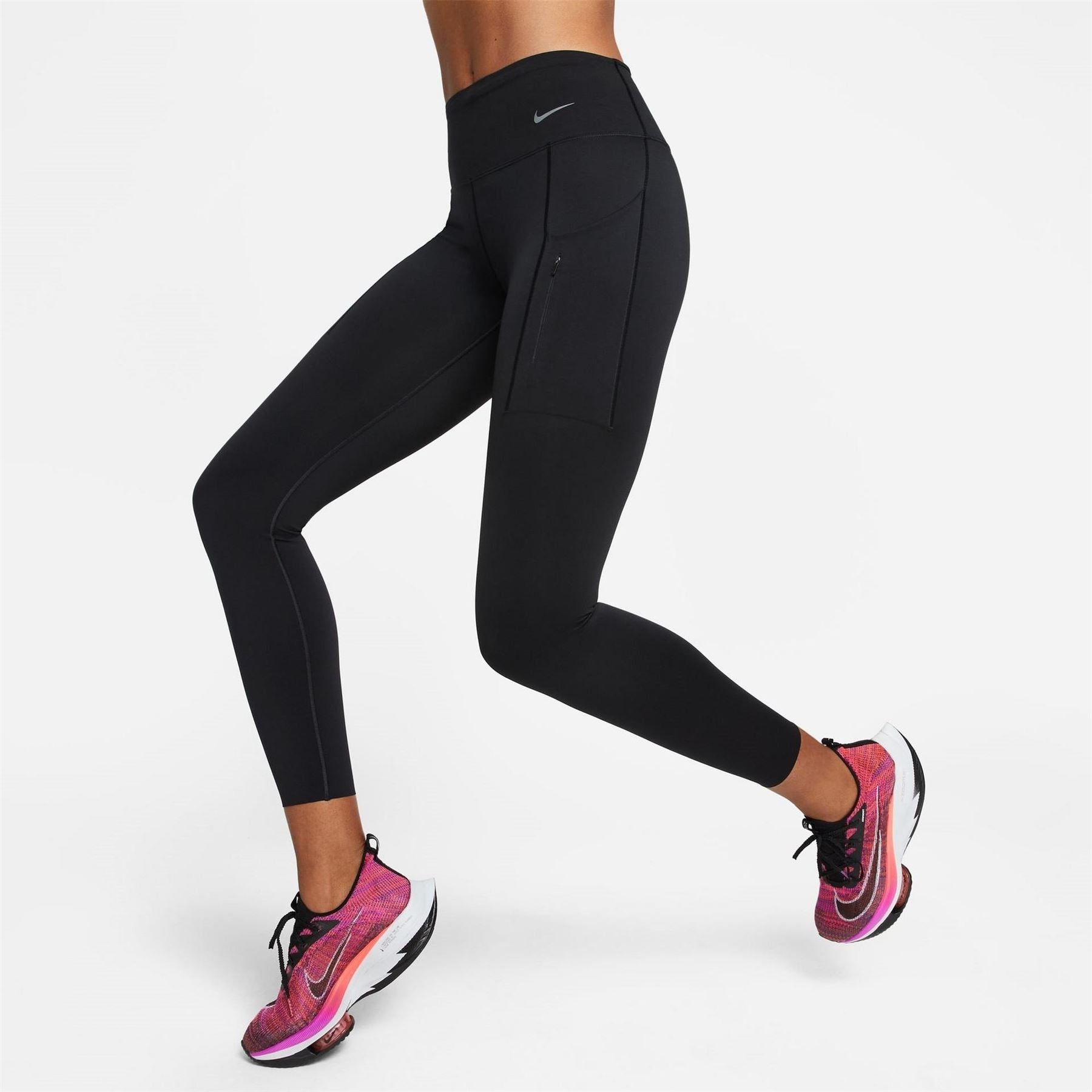 Nike Womens Dri Fit Go Firm Support Mid Rise 7 8 Leggings With Pockets