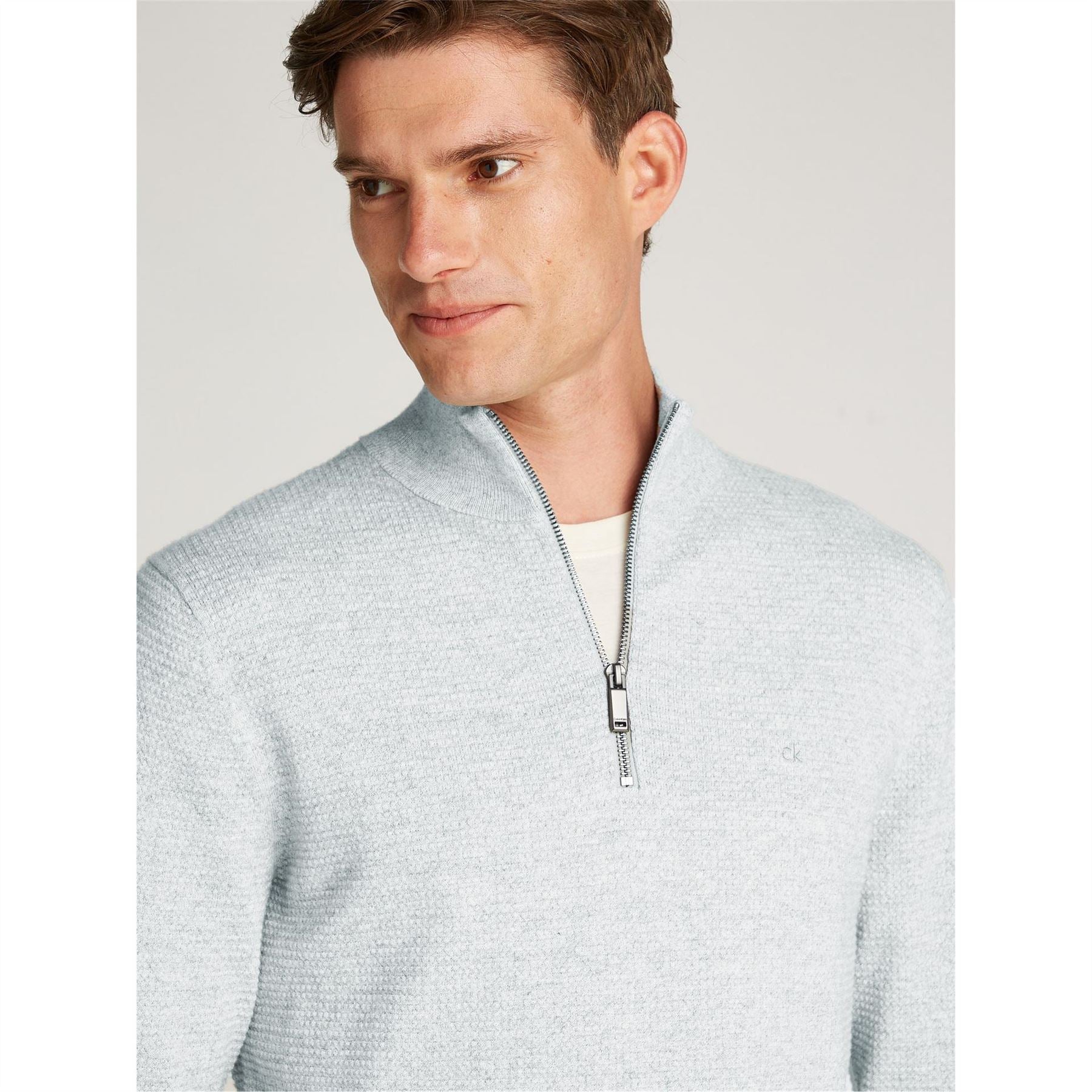 Calvin Klein Texture Zip Neck Regular Fit Sweater