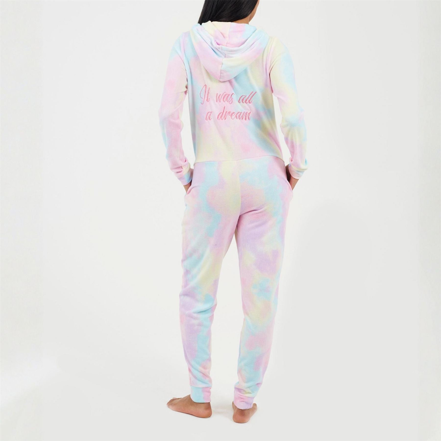 Brave Soul Tie Dye Slim Fit Onesie With Back Embroidery