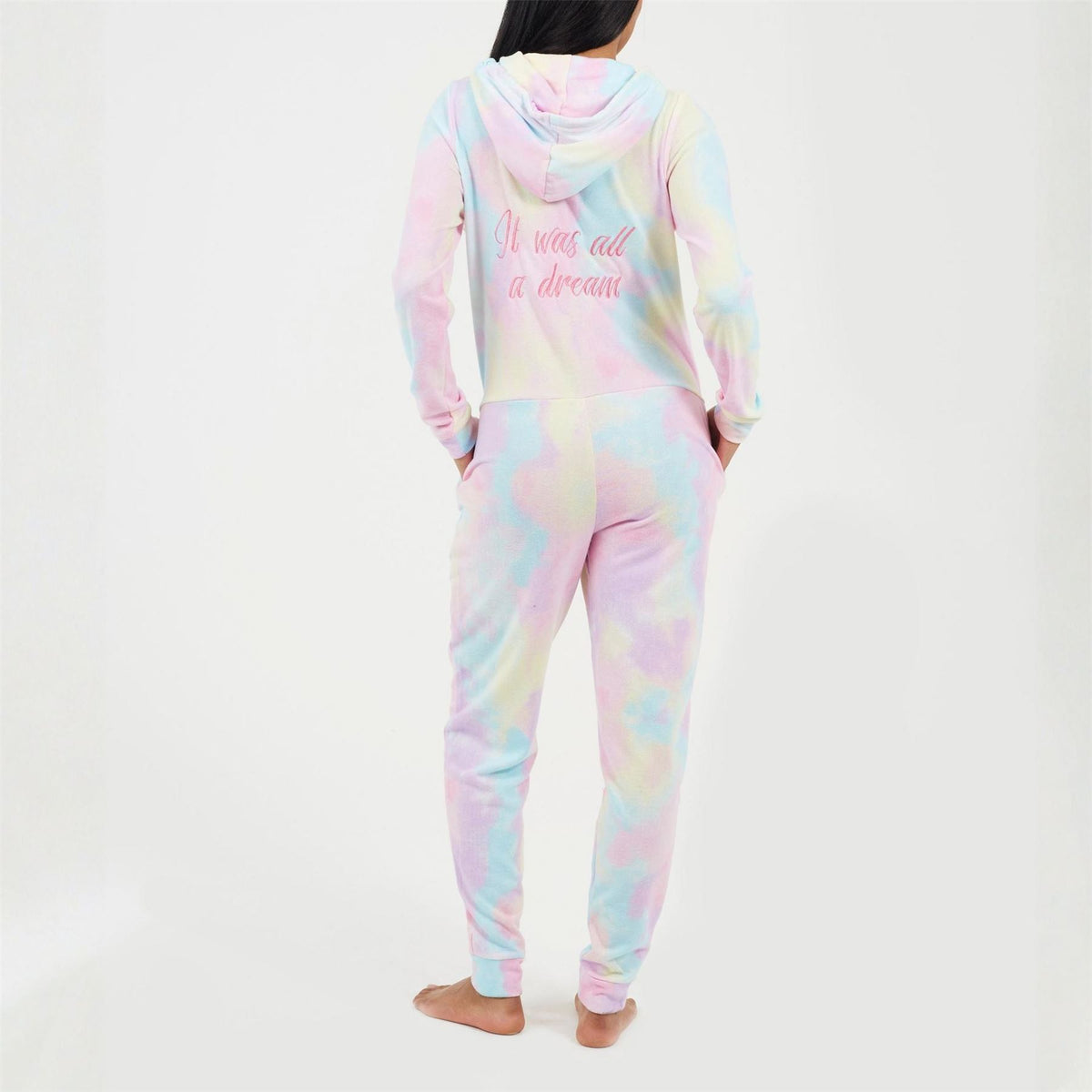 Brave Soul Tie Dye Slim Fit Onesie With Back Embroidery