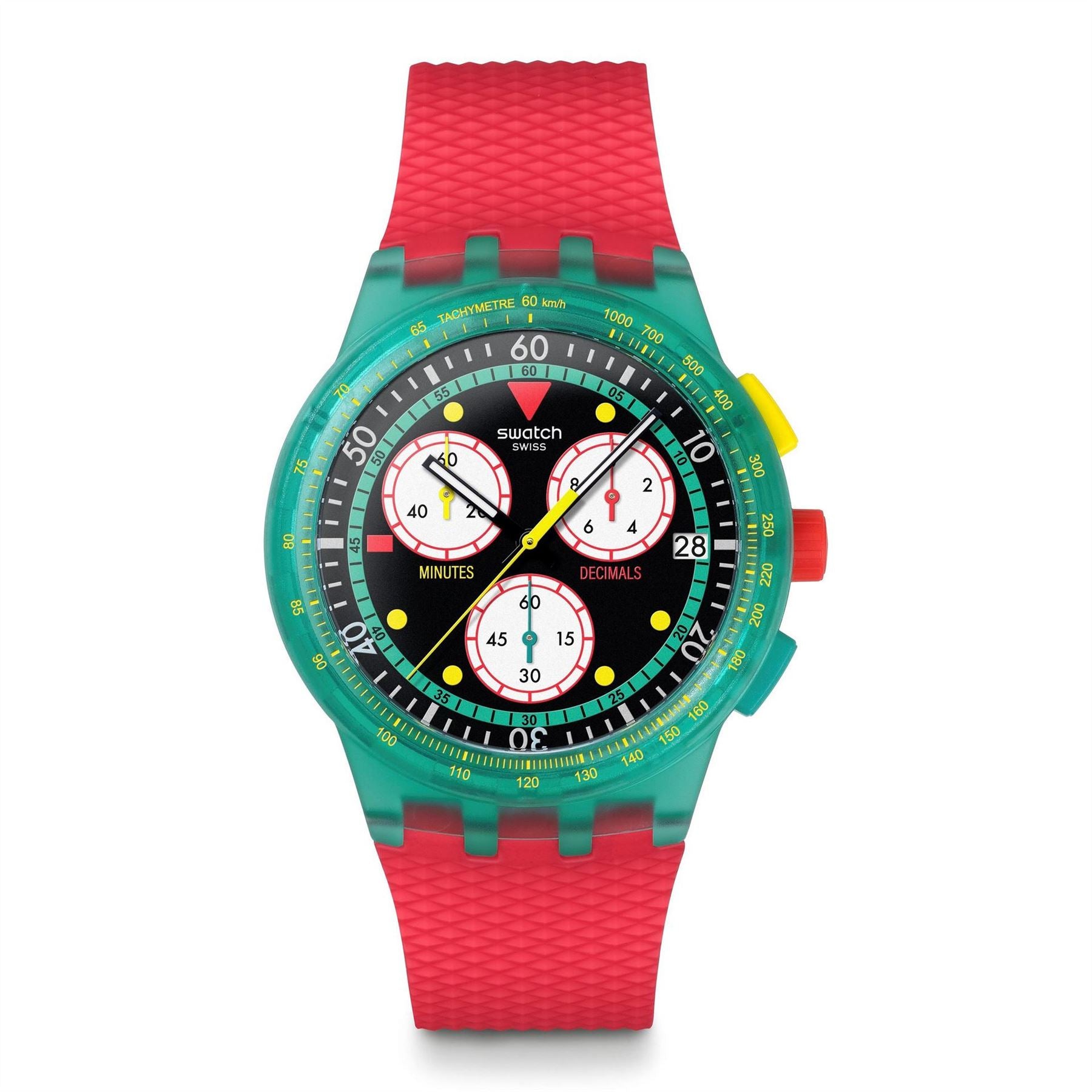 Swatch Chronograph Racing Rubber Single Wrap Analogue Watch
