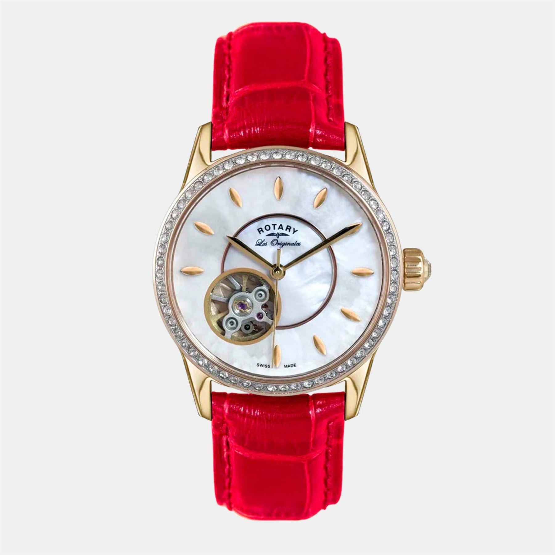 Rotary Les Originales Skeleton Alligator Leather Single Wrap Analogue Watch