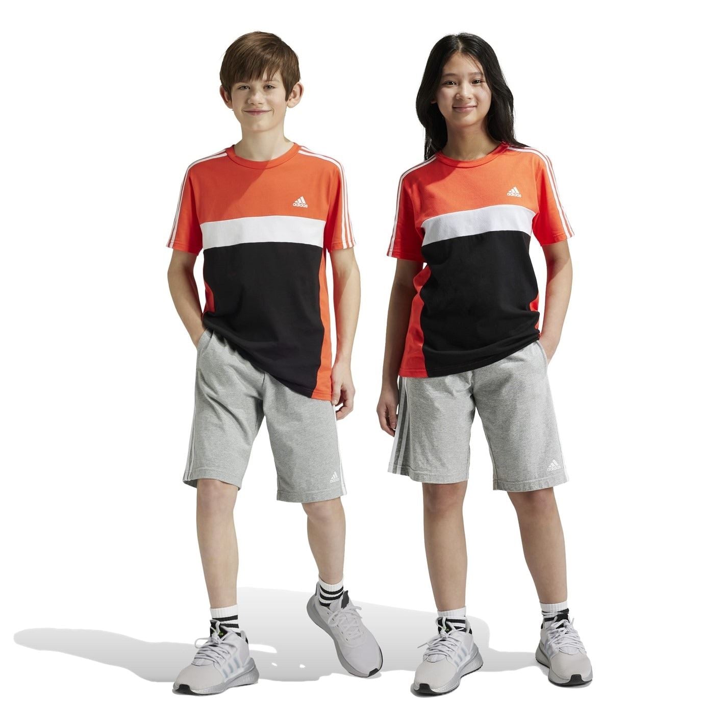 adidas Essentials 3 Stripe Jersey Short Juniors