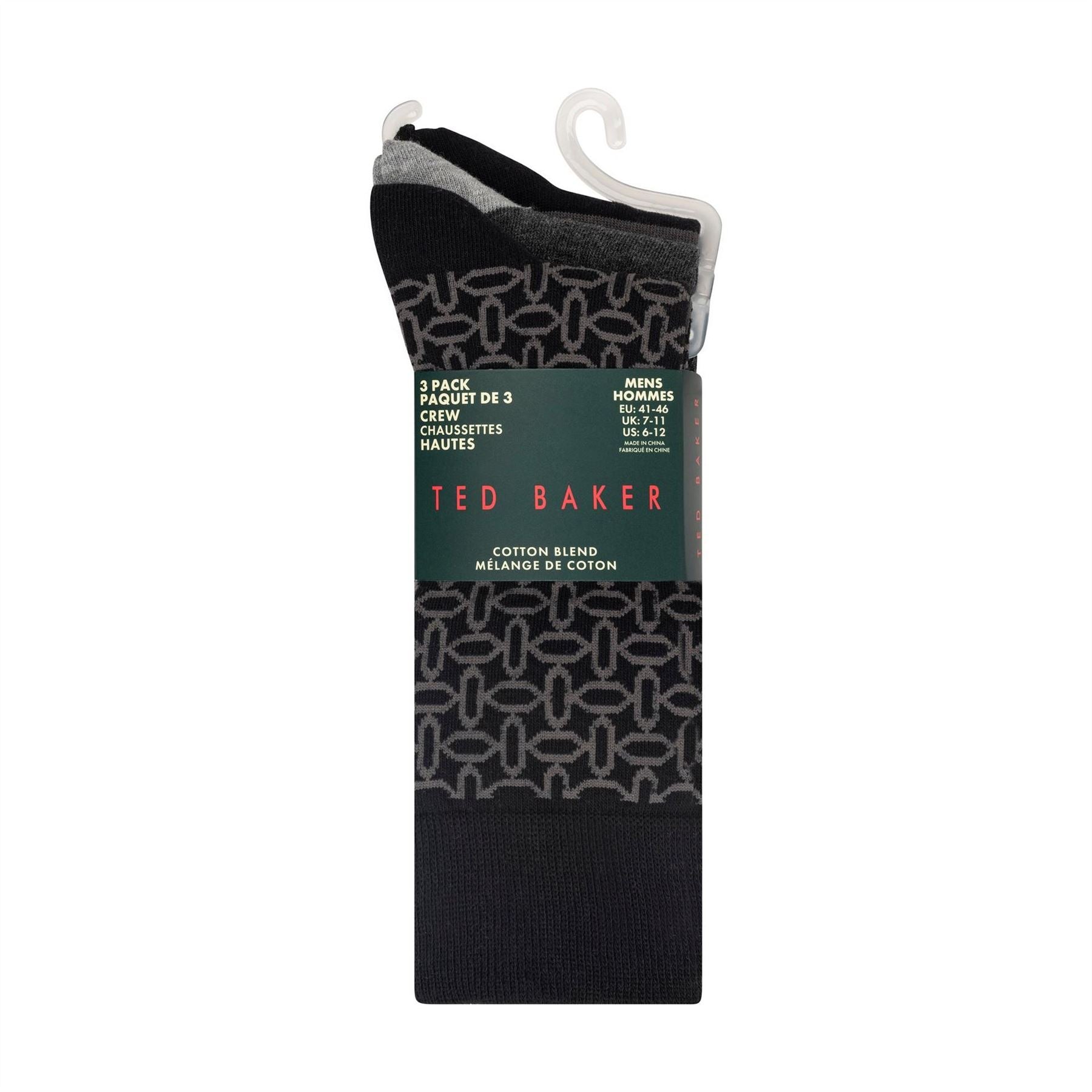 Ted Baker 3 Pack Formal Crew Long Socks