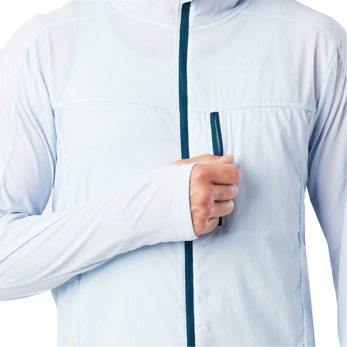 Nathan Stealth Solid Patterned Hooded Windbreaker with Zipped Pocket and Reflective Ribbon