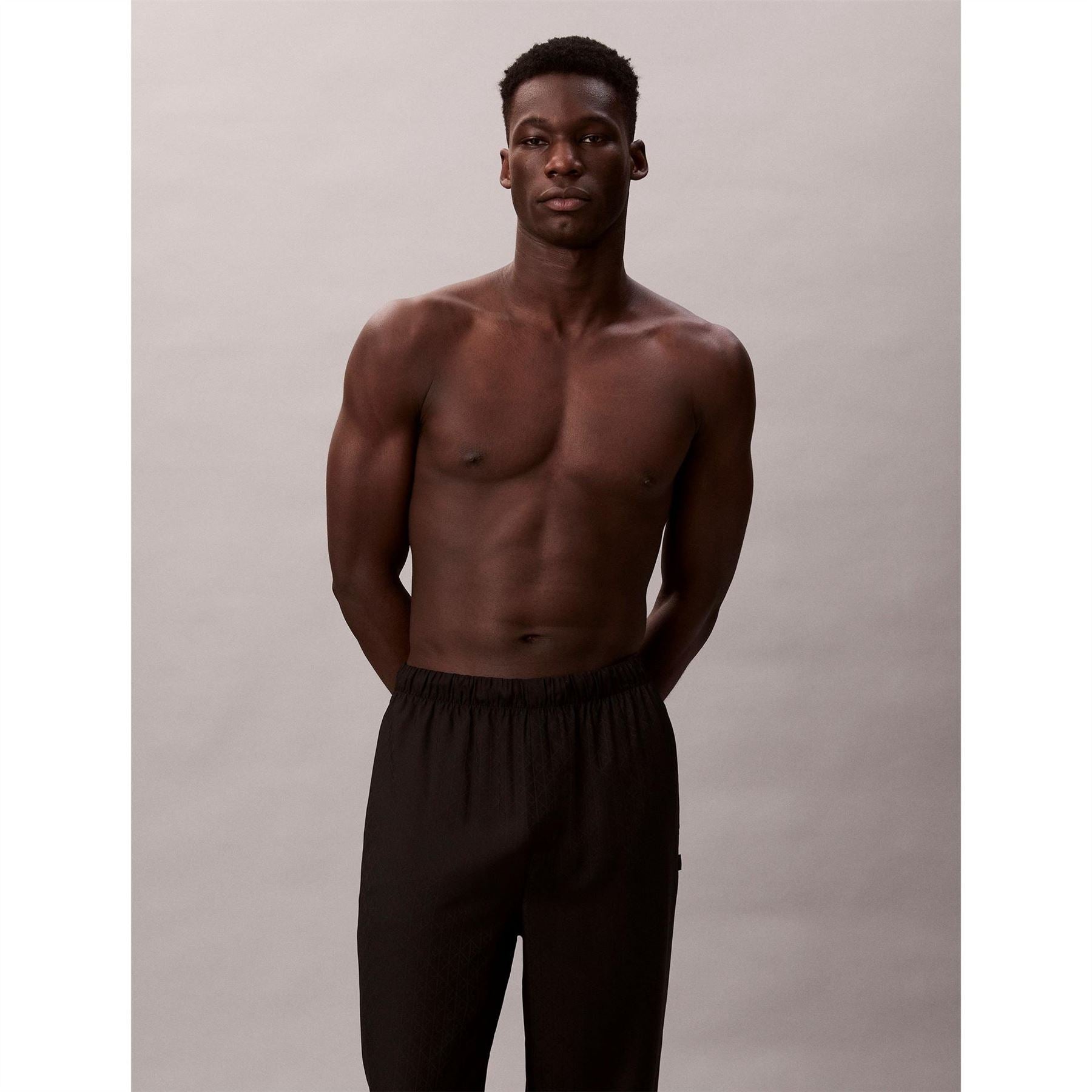 Calvin Klein Satin Geometric Patterned Wide Leg Pajama Pants