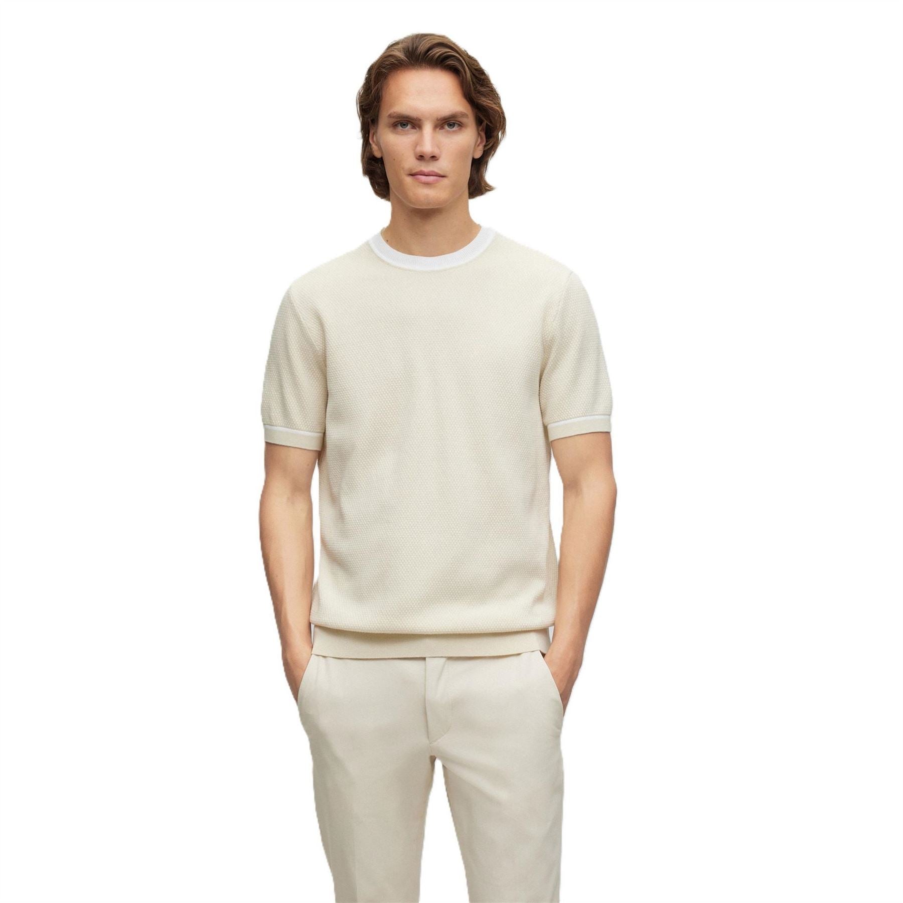 Boss Grosso Knitted T-Shirt, Soft Cotton