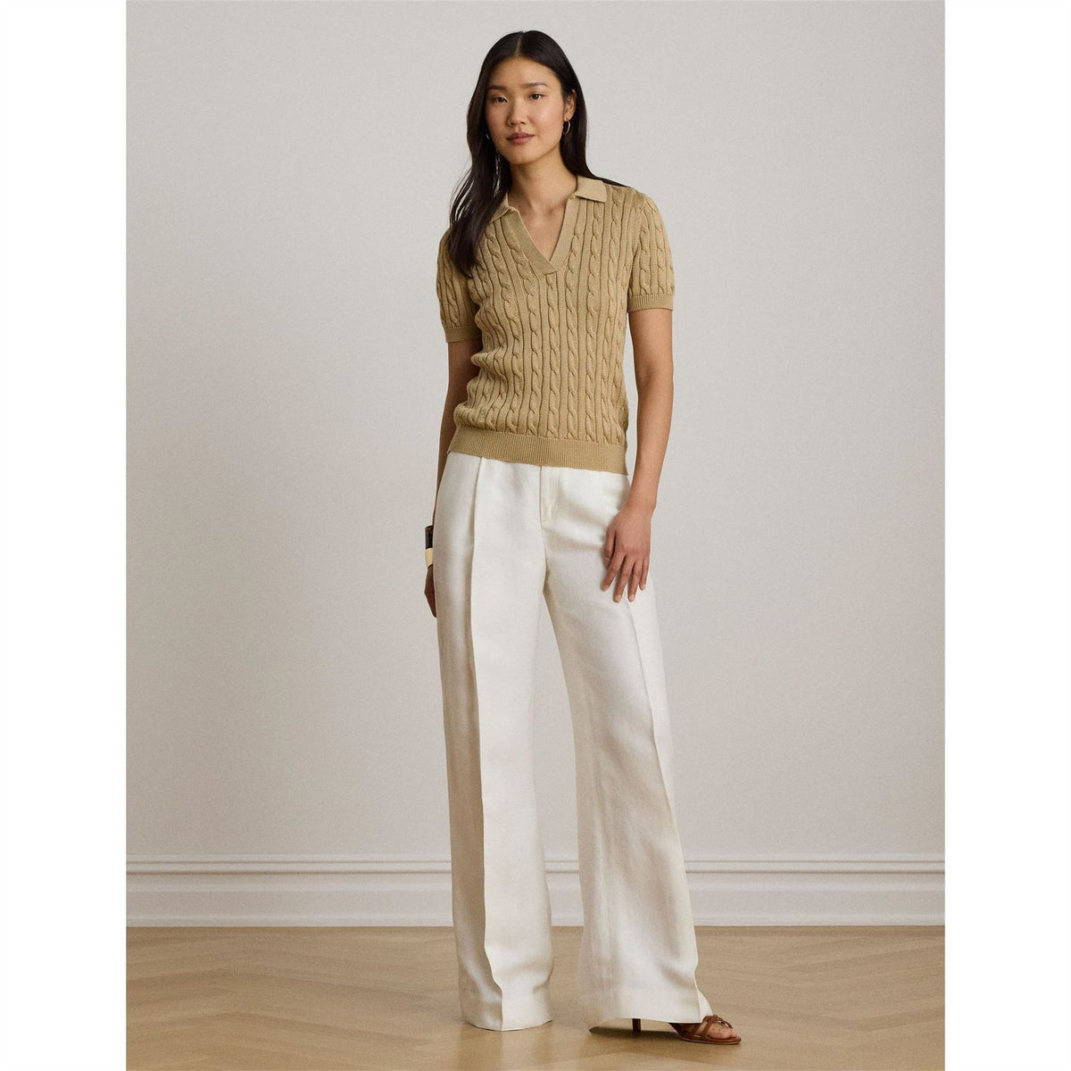 Lauren by Ralph Lauren Knitted Short Sleeve Polo Shirt