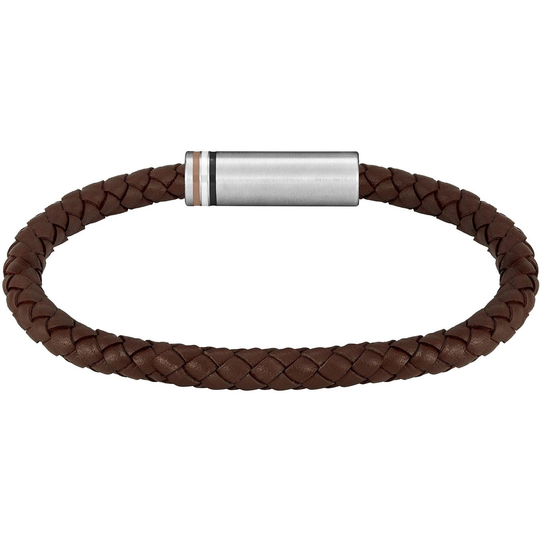 Boss Ares Single Braided Leather Bracelet