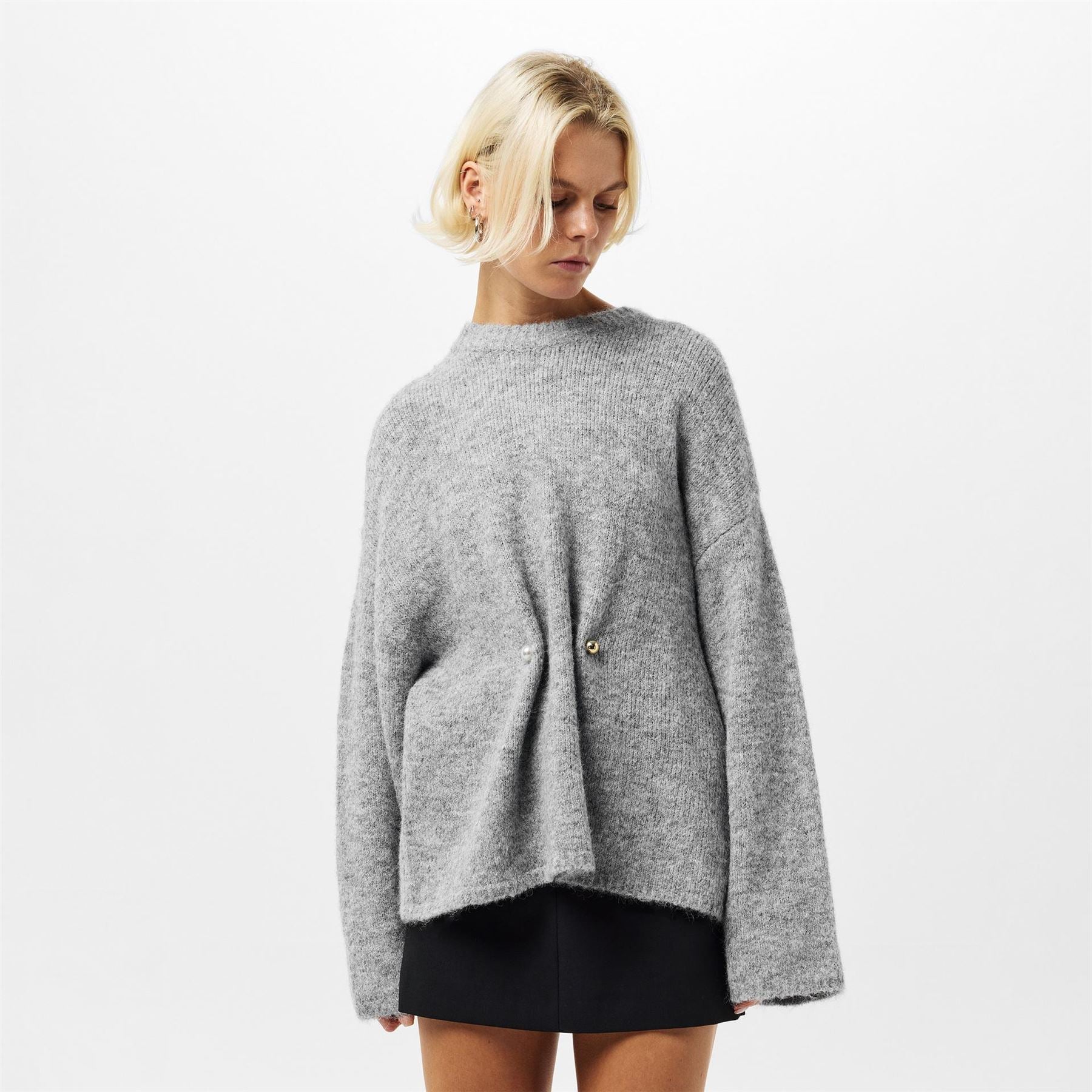 Edited Noorie Crew Neck Drop Shoulder Long Sleeve Sweater