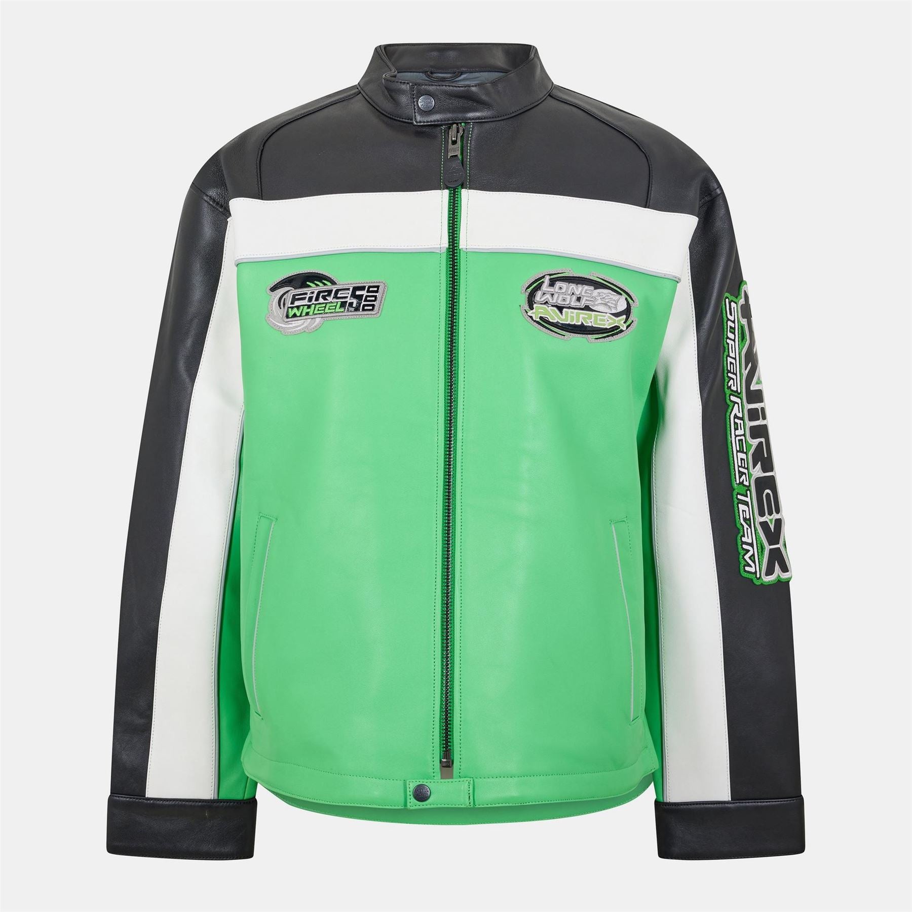Avirex Lonewolf Snap Button Embroidered Bike Jacket