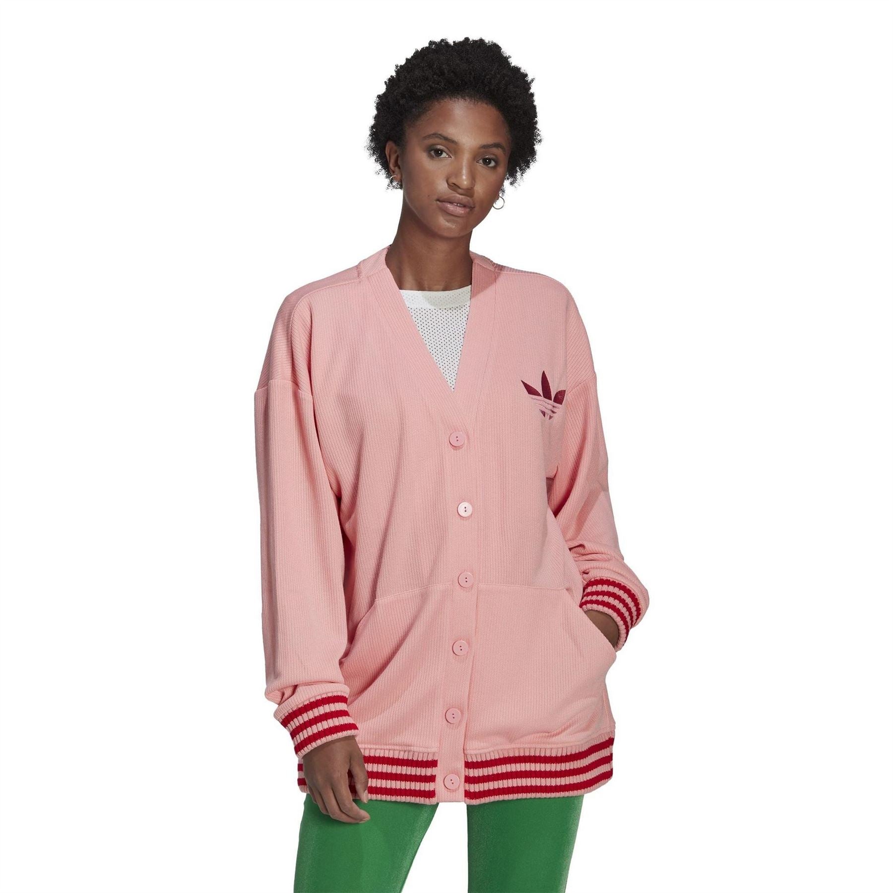 adidas Originals Petite V-Neck Relaxed Fit Sweater