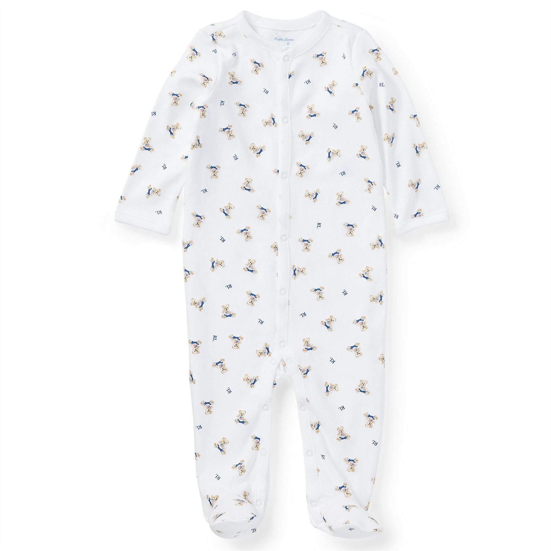 Polo Ralph Lauren All Over Print Footed Sleepsuit