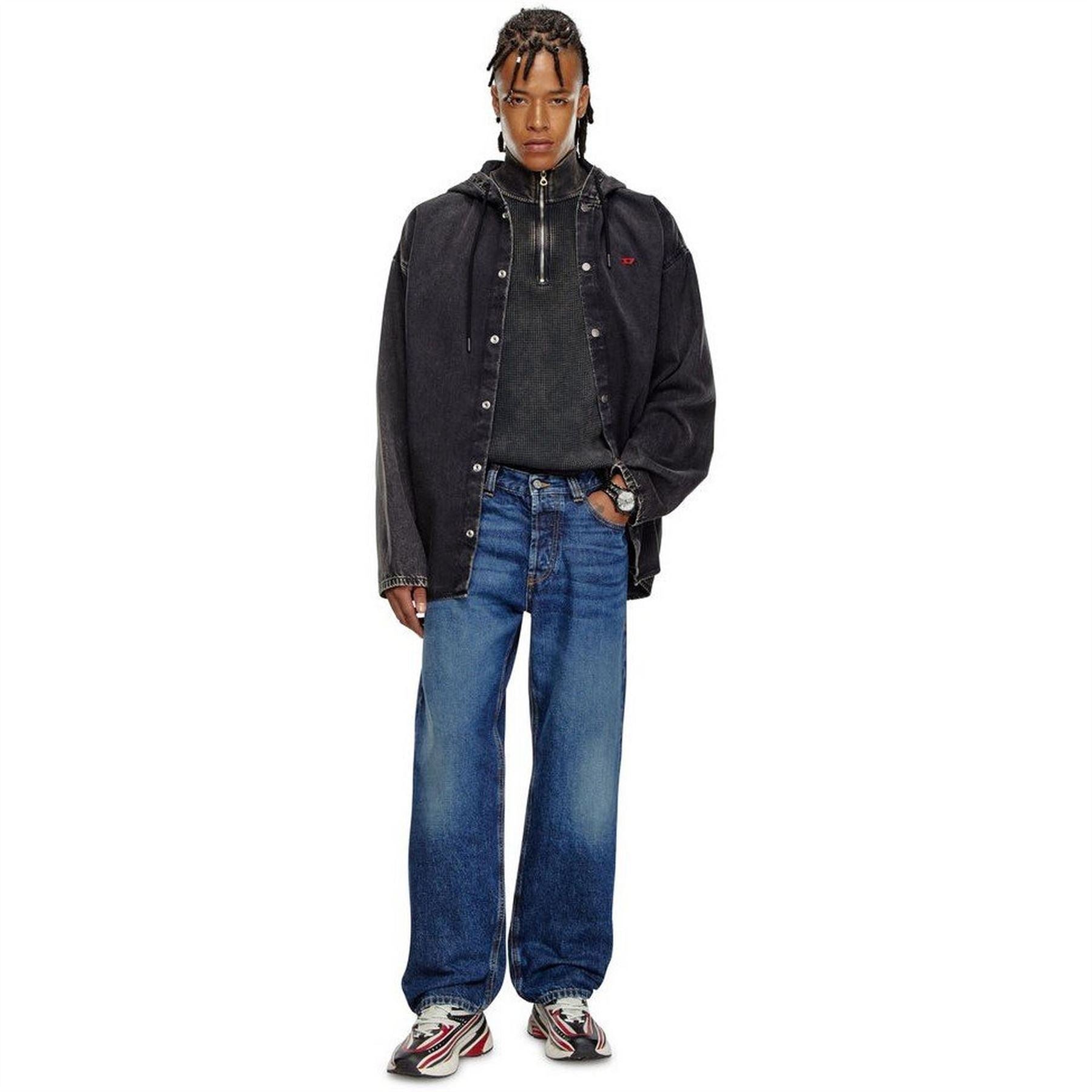 Diesel D Macs Wide Leg Wide Fit Jeans