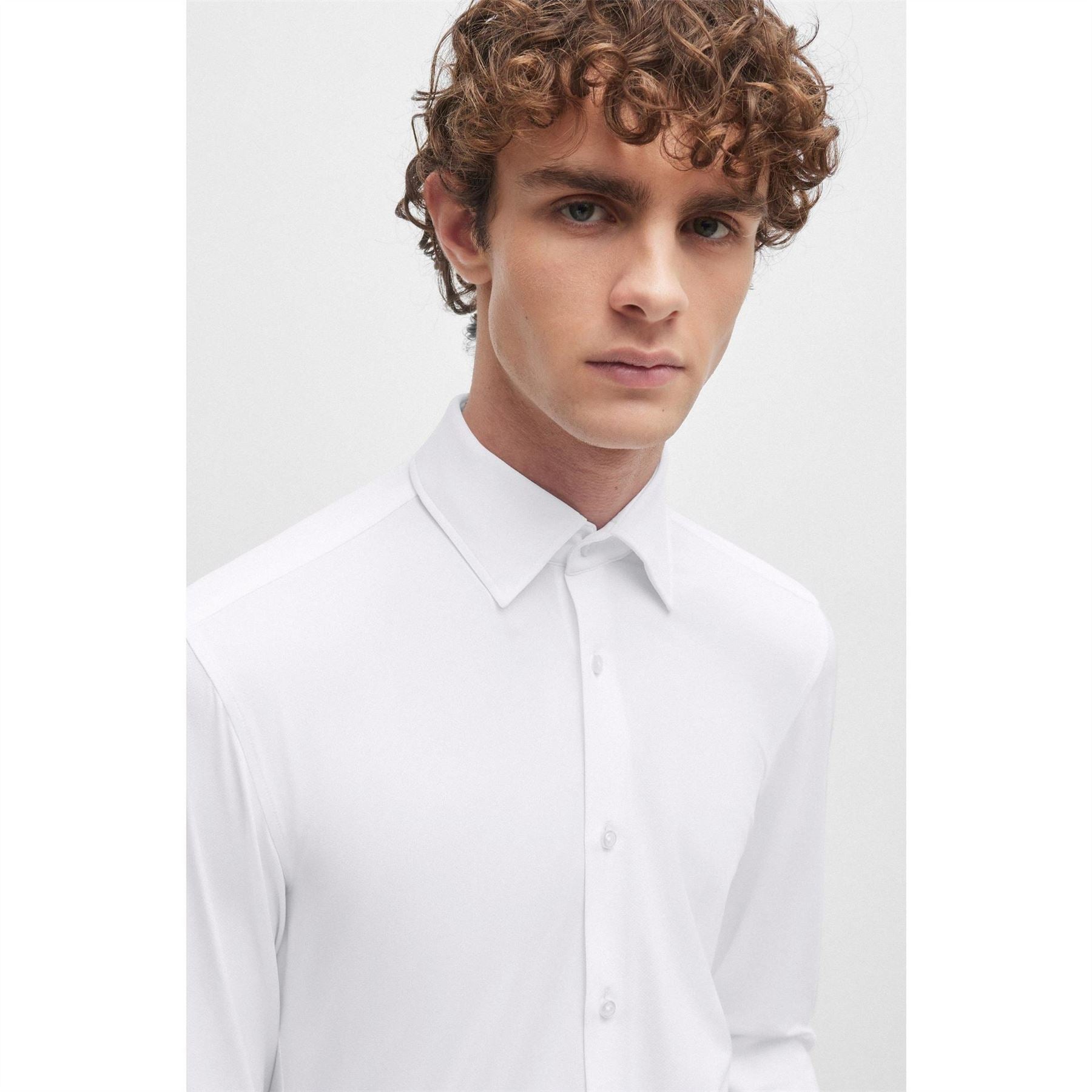 Boss Point Collar Long Sleeve Regular Fit Oxford Shirt