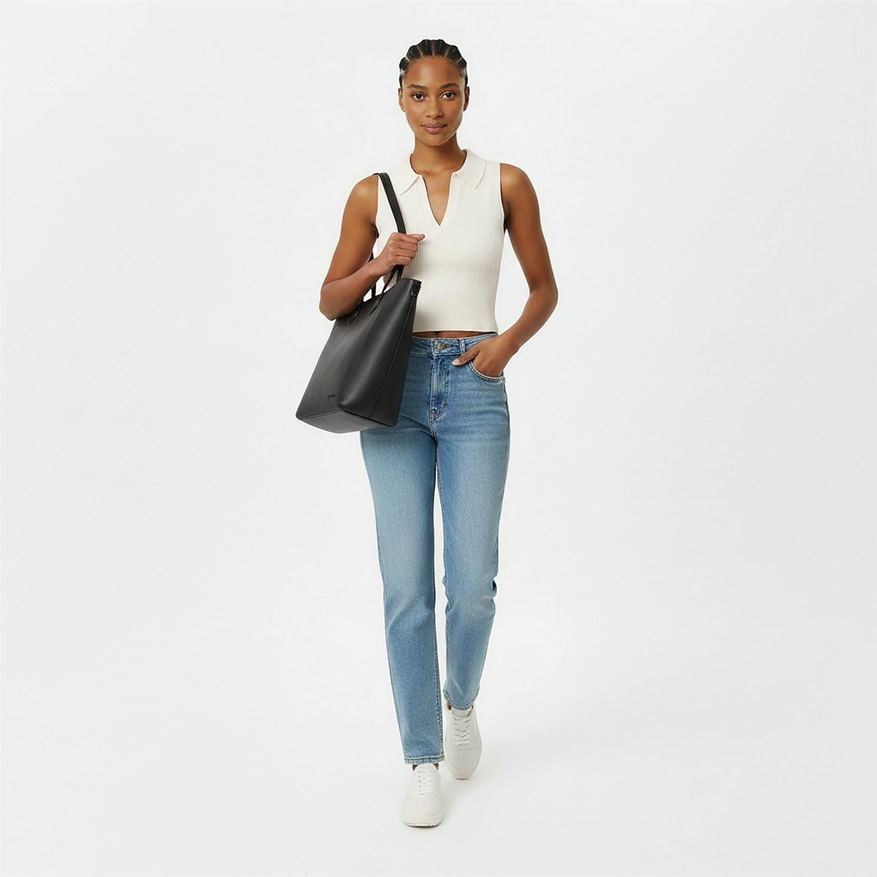 Jack Wills Knitted Polo Crop Top