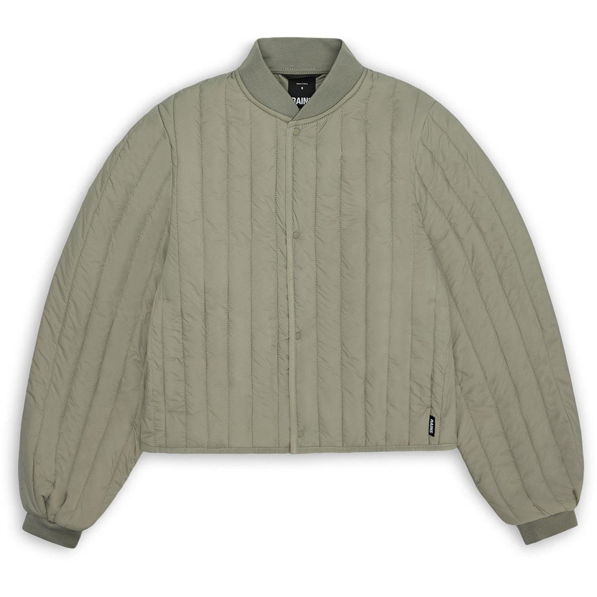 Rains Banja Liner Bomber Water Resistant Cropped Quilted Jacket